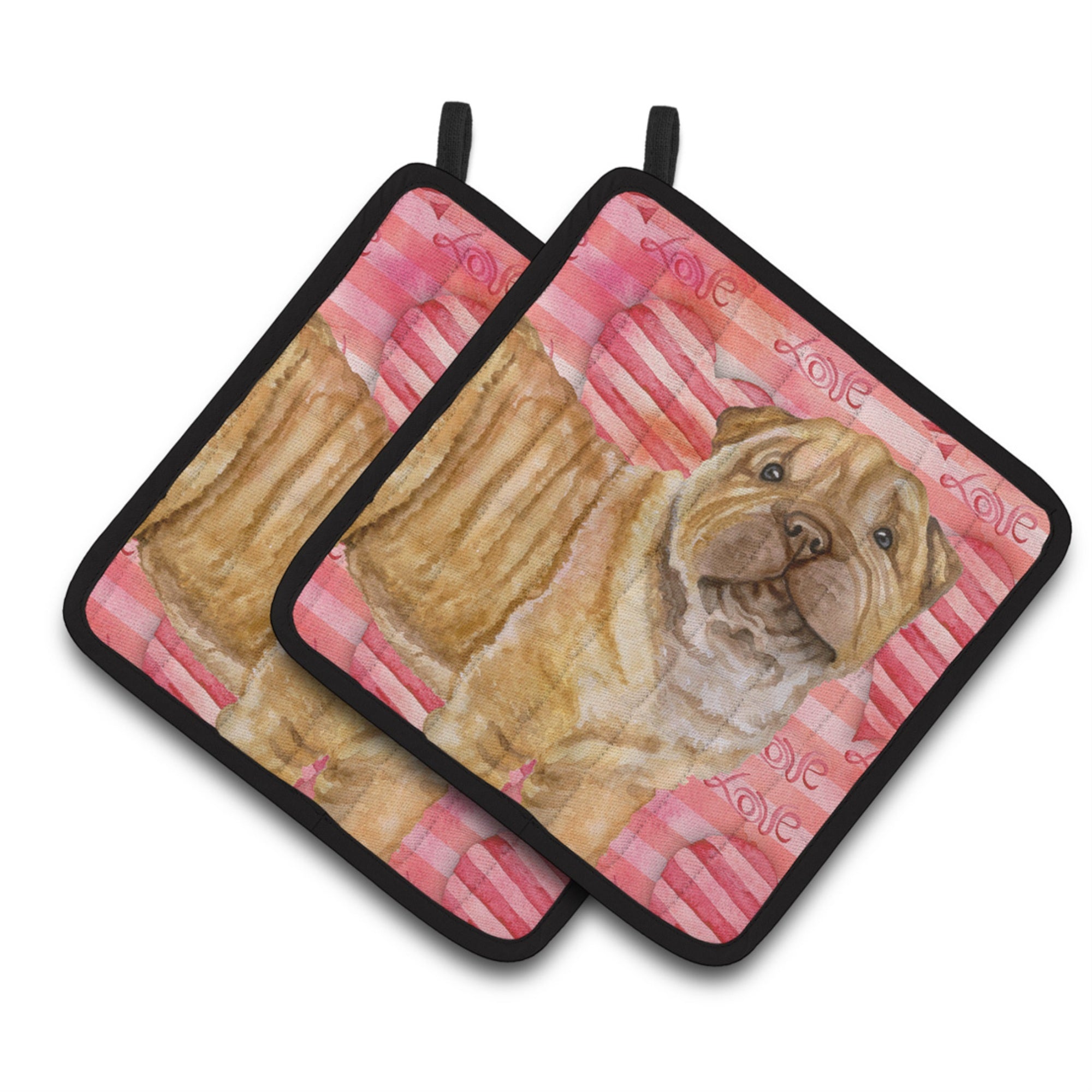 'Caroline'S Treasures Shar Pei Puppy Decorated Pot Holder, 7.5H X 7.5W, Love Is A Dog''