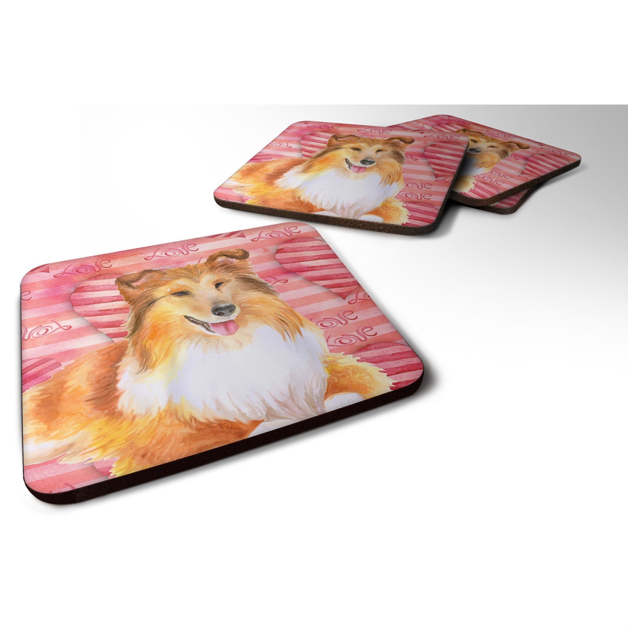 'Caroline'S Treasures Sheltie Love Decorative Coasters, Multicolor''