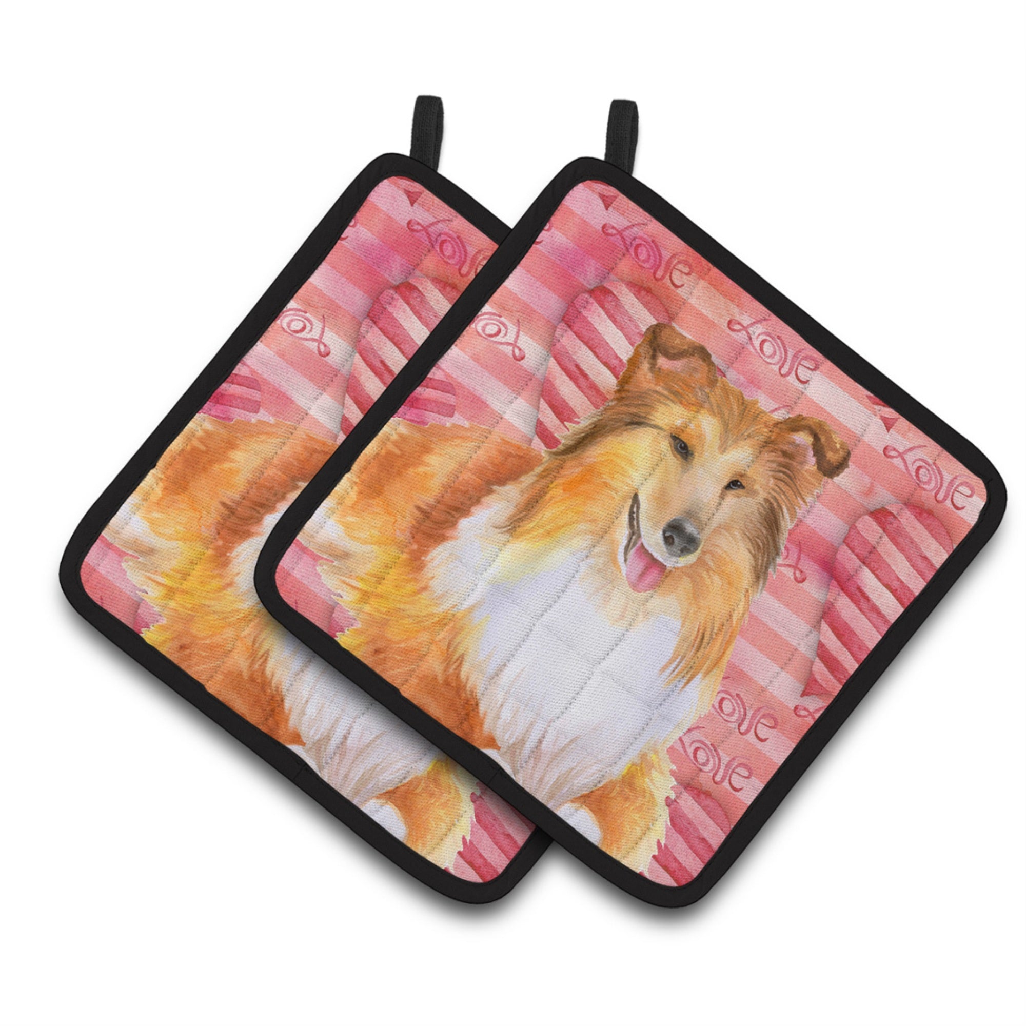 'Caroline'S Treasures Sheltie Decorated Pot Holder, 7.5H X 7.5W, Love Is A Dog''