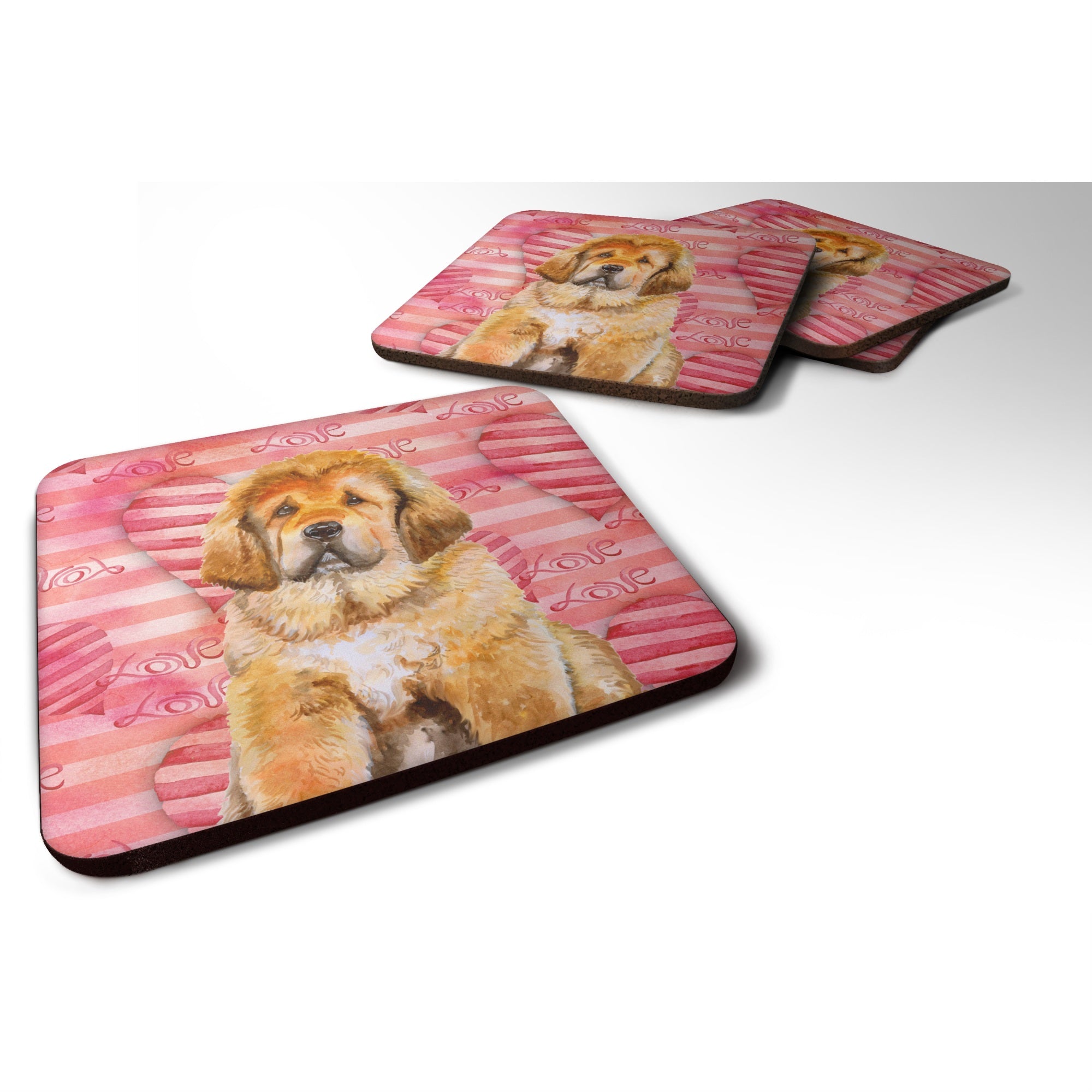 'Caroline'S Treasures Tibetan Mastiff Love Decorative Coasters, Multicolor''