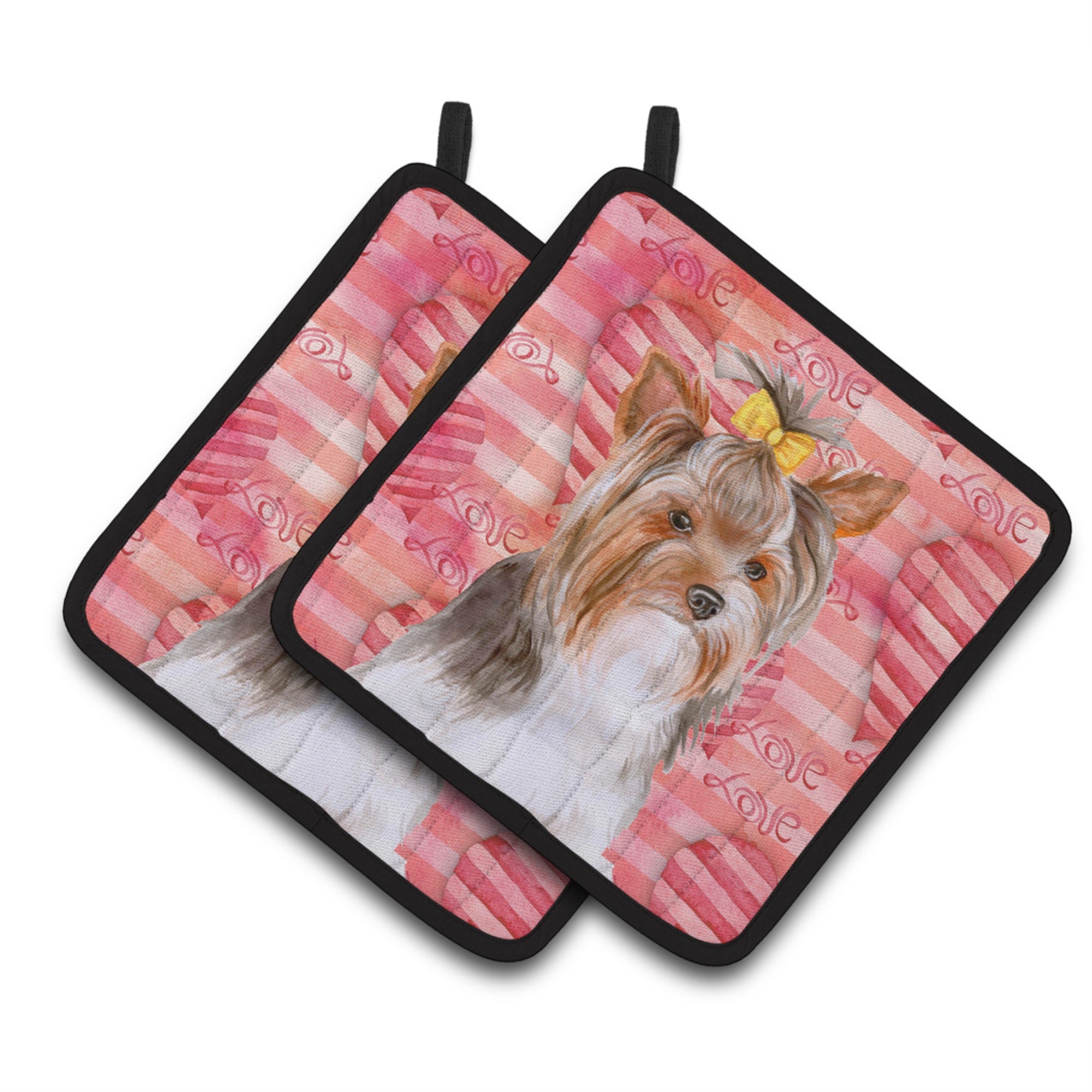 'Caroline'S Treasures Yorkshire Terrier #2 Decorated Pot Holder, 7.5H X 7.5W, Love Is A Dog''