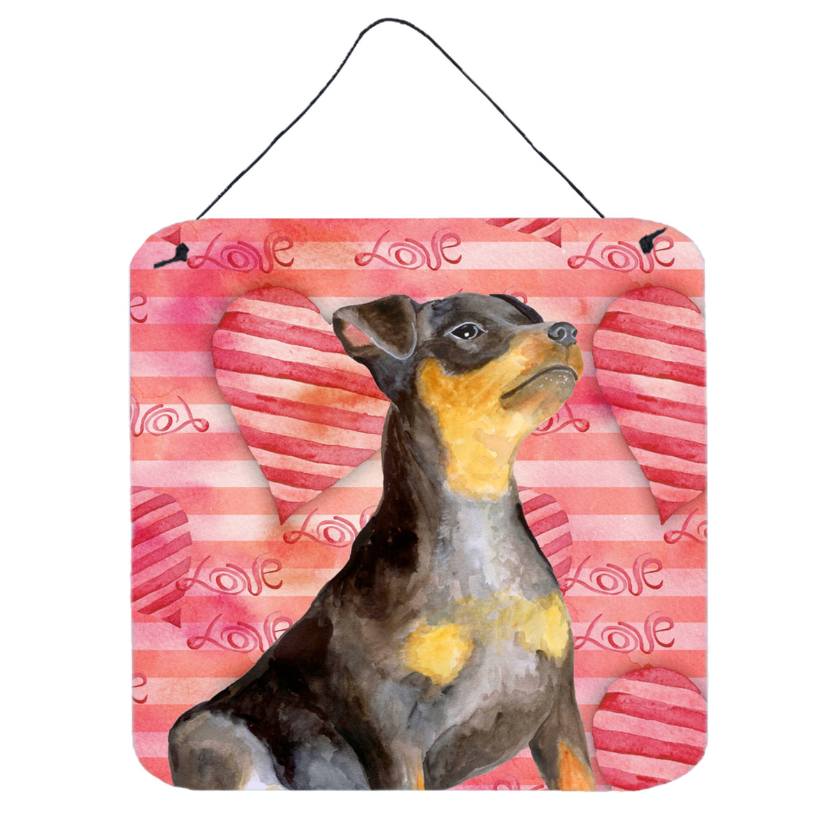 'Caroline'S Treasures Miniature Pinscher #2 Metal Print, 6H X 6W, Love Is A Dog''