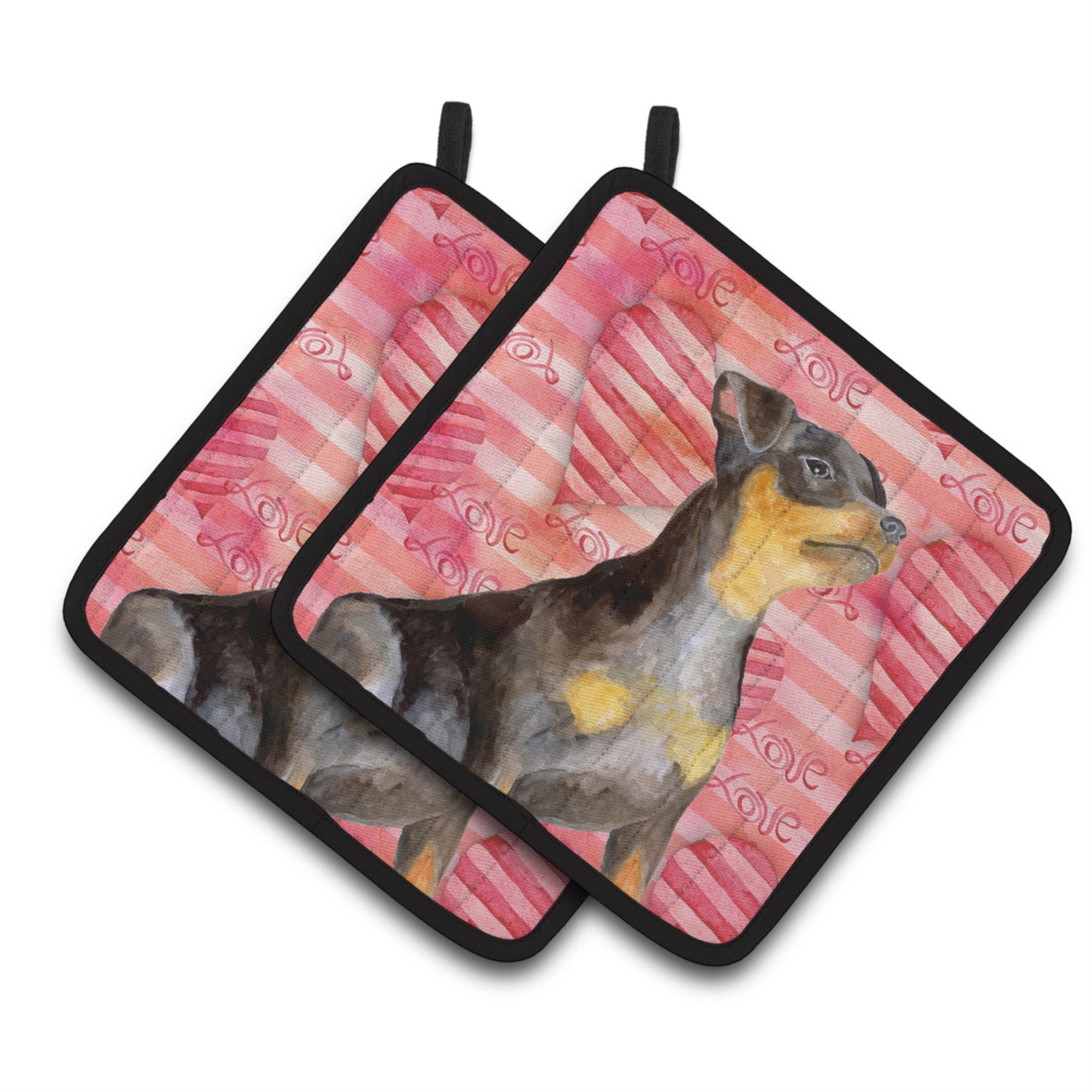 'Caroline'S Treasures Miniature Pinscher #2 Decorated Pot Holder, 7.5H X 7.5W, Love Is A Dog''