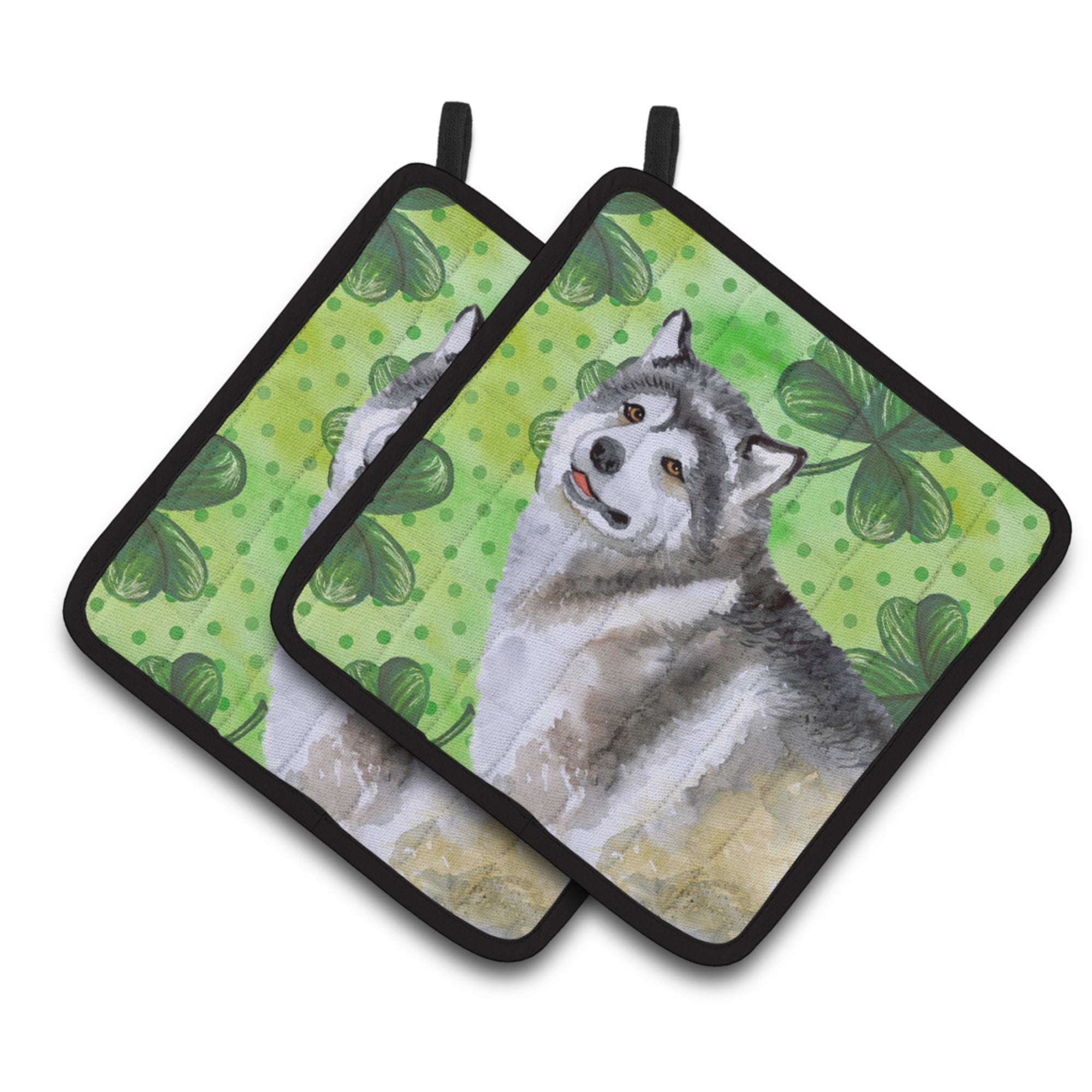 'Caroline'S Treasures Alaskan Malamute Decorated Pot Holder, 7.5H X 7.5W, St Patrick'S Day''
