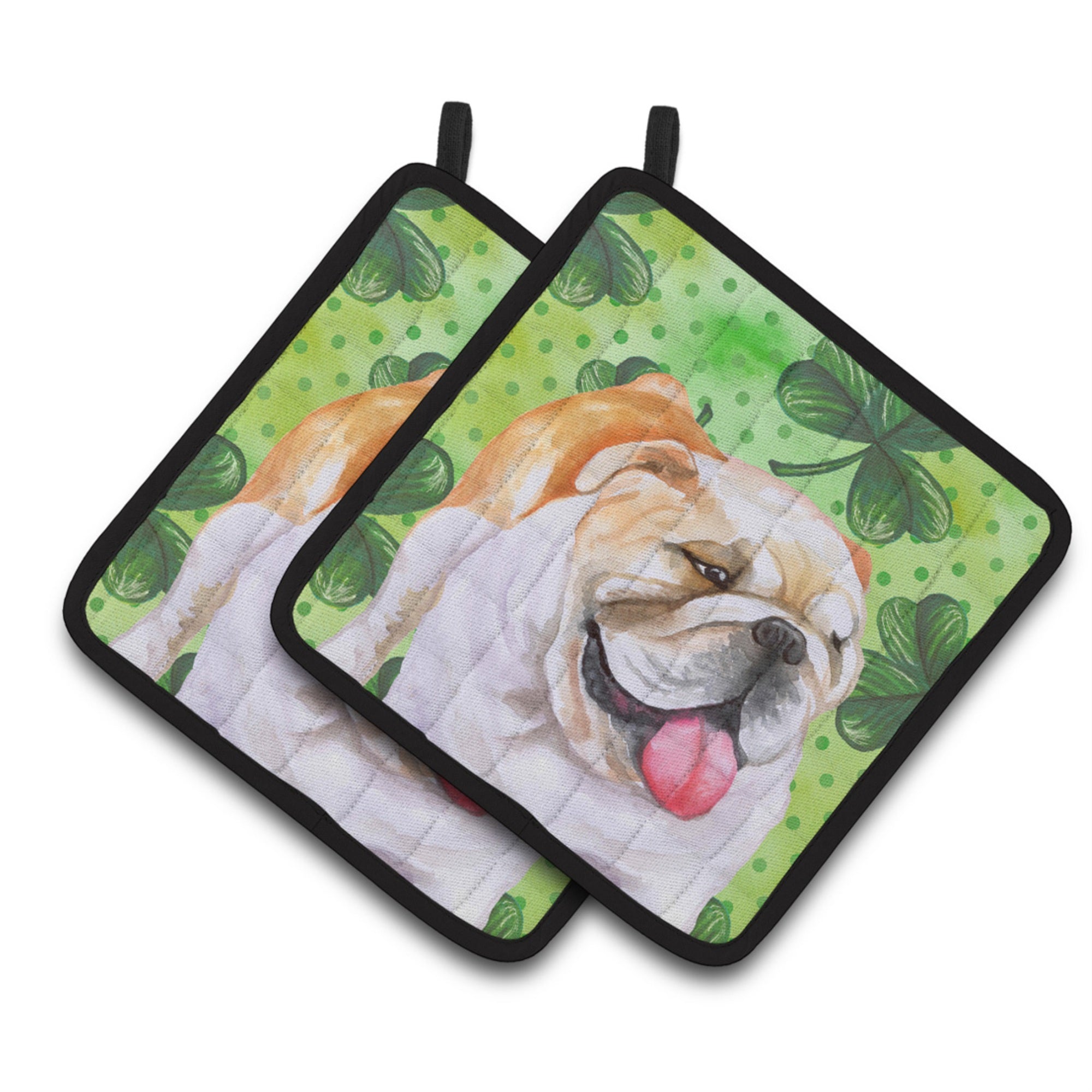 'Caroline'S Treasures English Bulldog Decorated Pot Holder, 7.5H X 7.5W, St Patrick'S Day''
