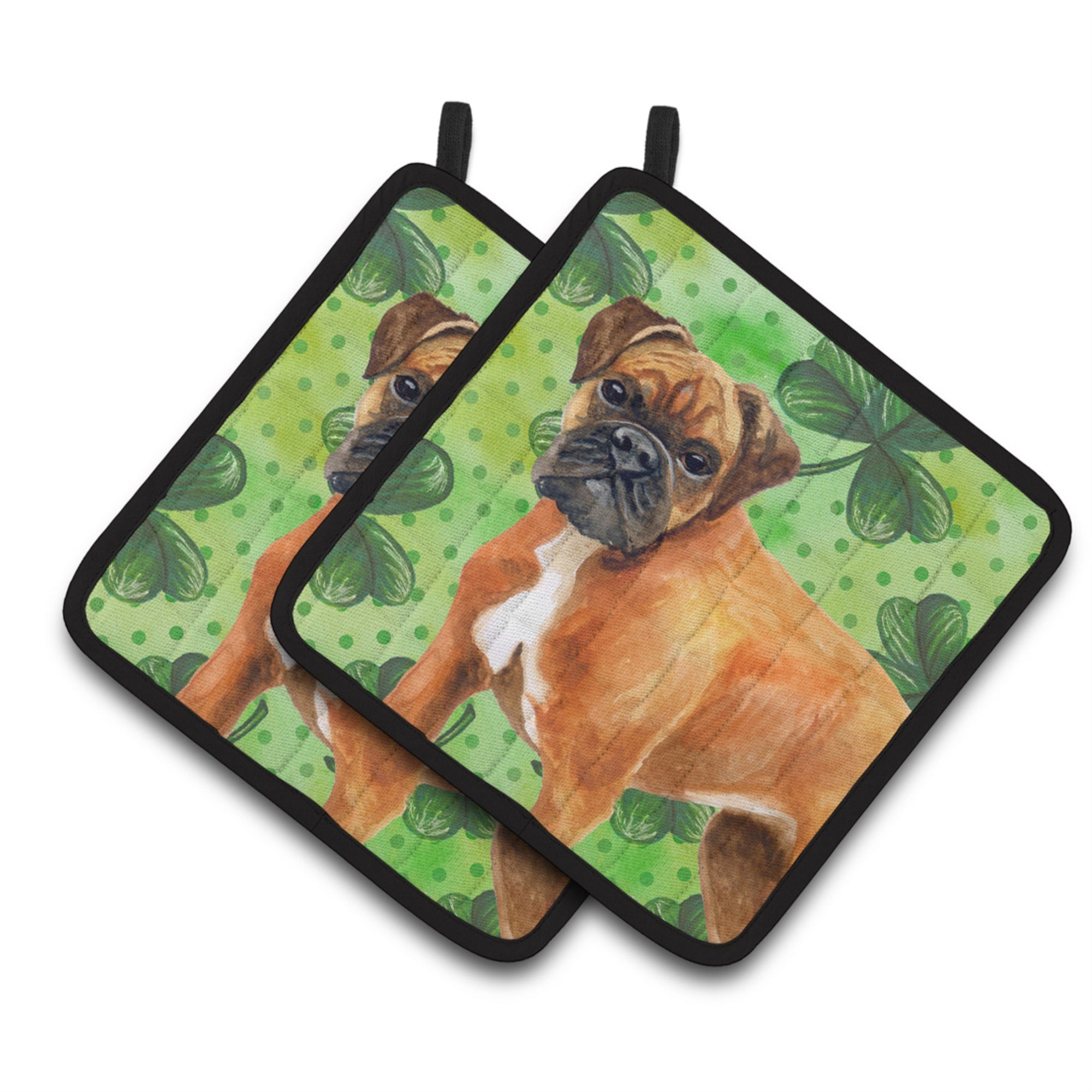 'Caroline'S Treasures German Boxer Decorated Pot Holder, 7.5H X 7.5W, St Patrick'S Day''