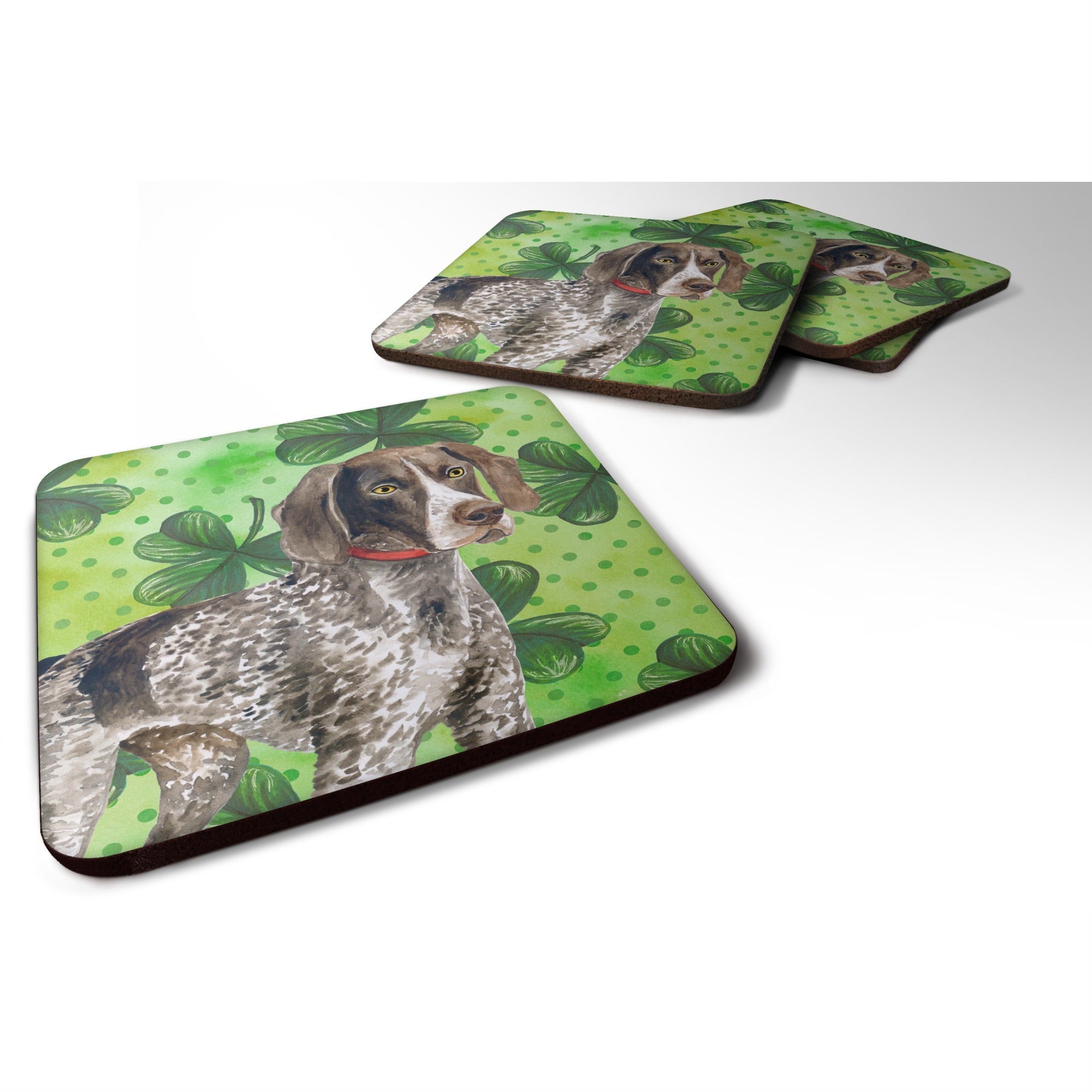 'Caroline'S Treasures German Shorthaired Pointer St Patrick'S Decorative Coasters, Multicolor''