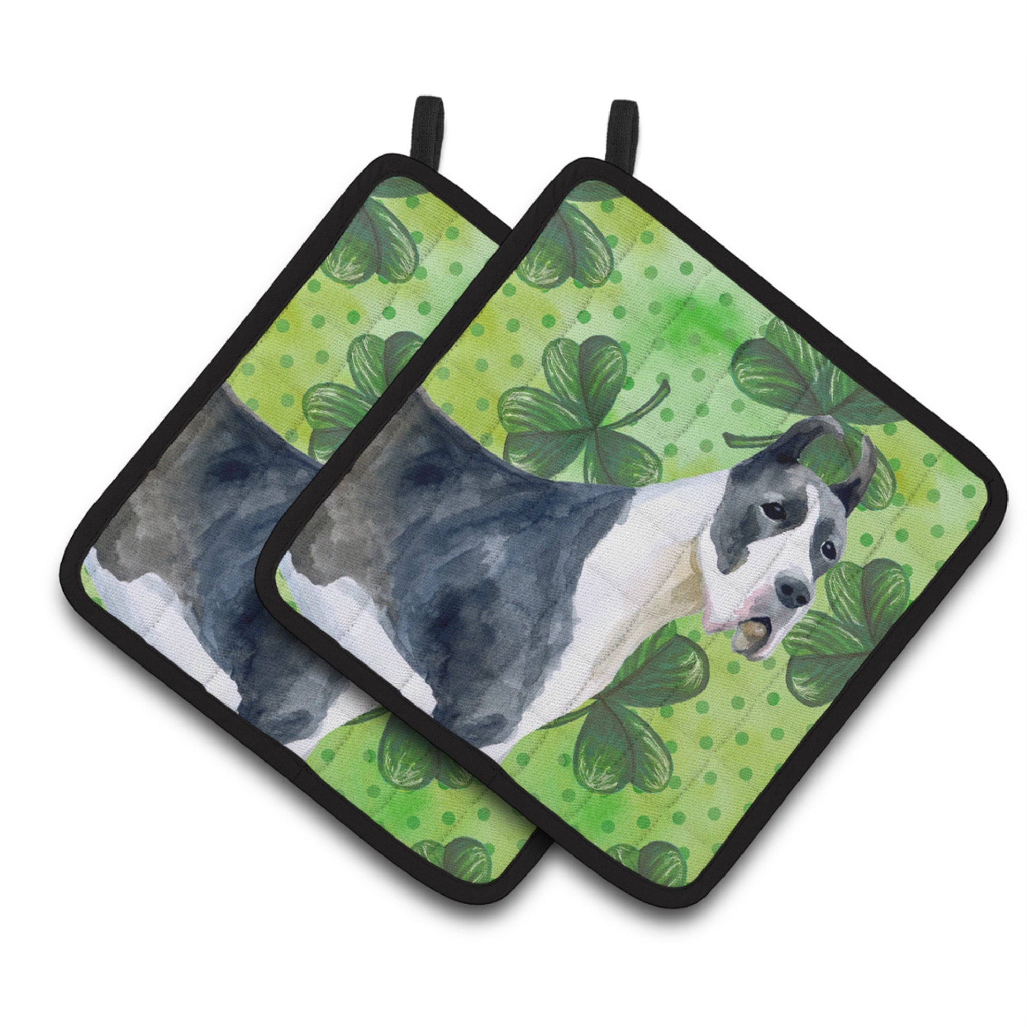 'Caroline'S Treasures Harlequin Dane Decorated Pot Holder, 7.5H X 7.5W, St Patrick'S Day''