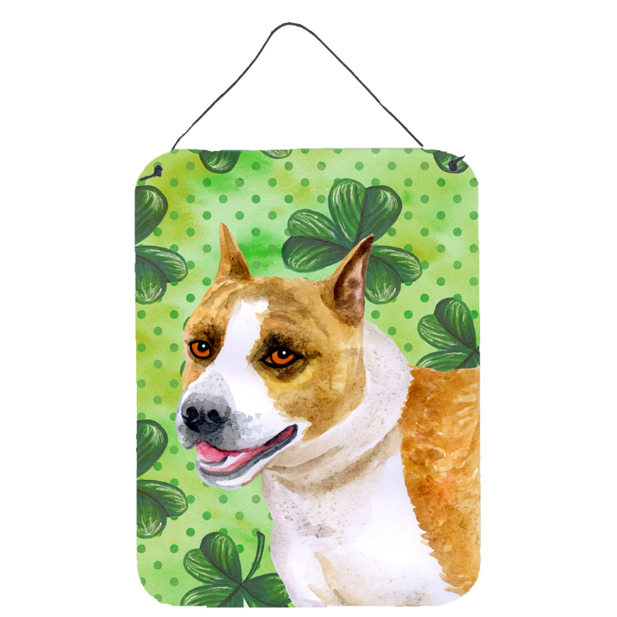 'Caroline'S Treasures American Staffordshire St Patrick'S Metal Print, 16'''' X 12'''', Multicolor''