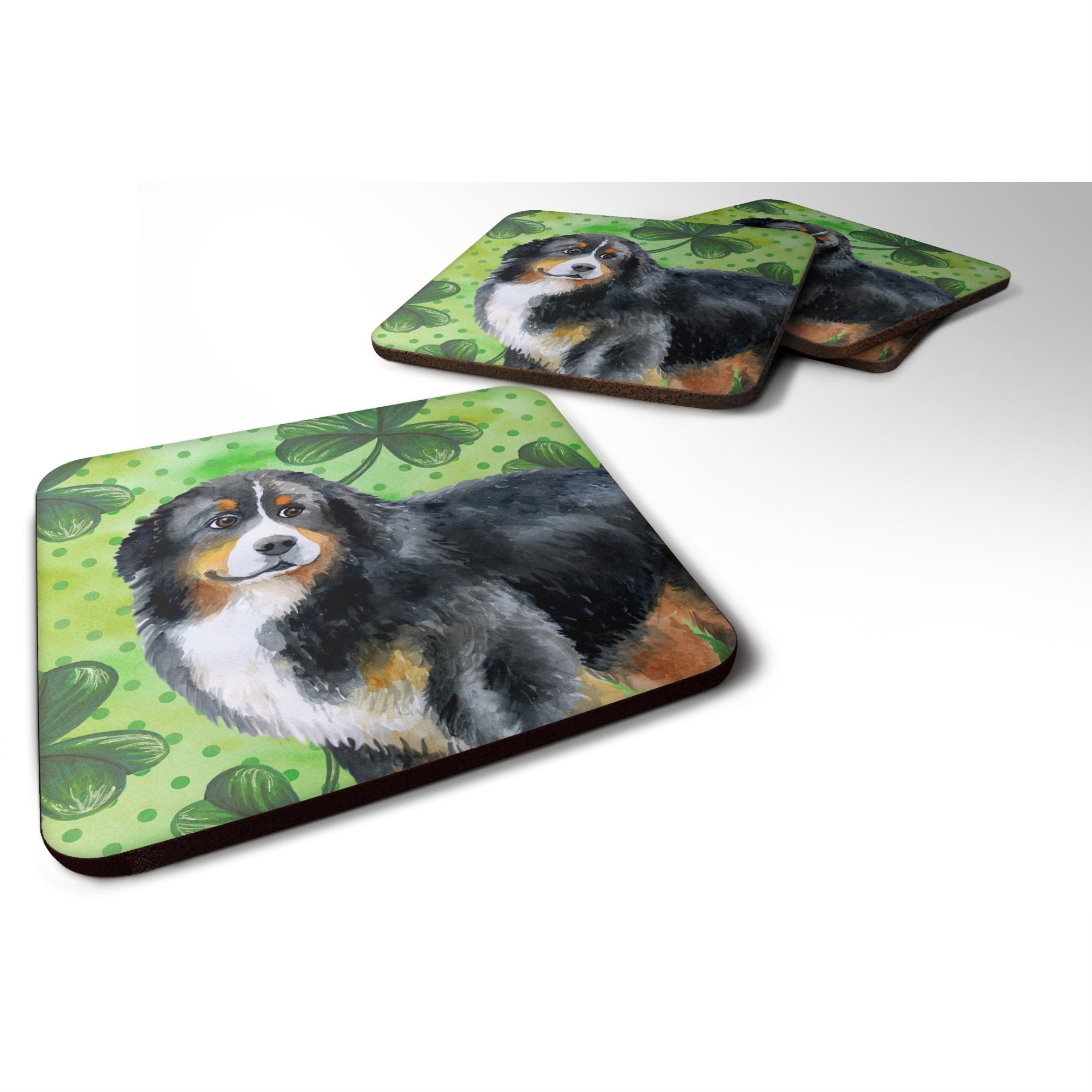 'Caroline'S Treasures Bernese Mountain Dog St Patrick'S Decorative Coasters, Multicolor''