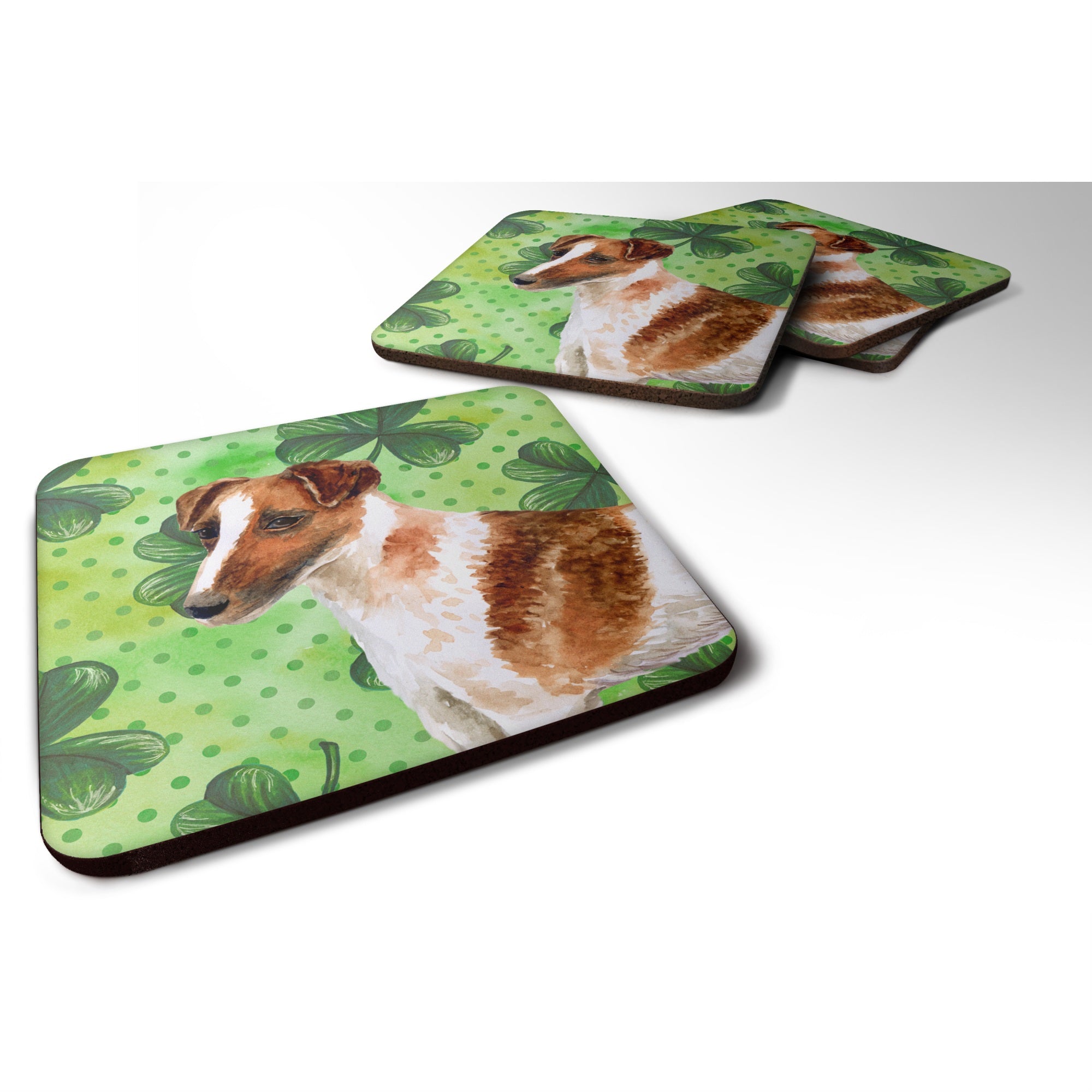 'Caroline'S Treasures Smooth Fox Terrier St Patrick'S Decorative Coasters, Multicolor''