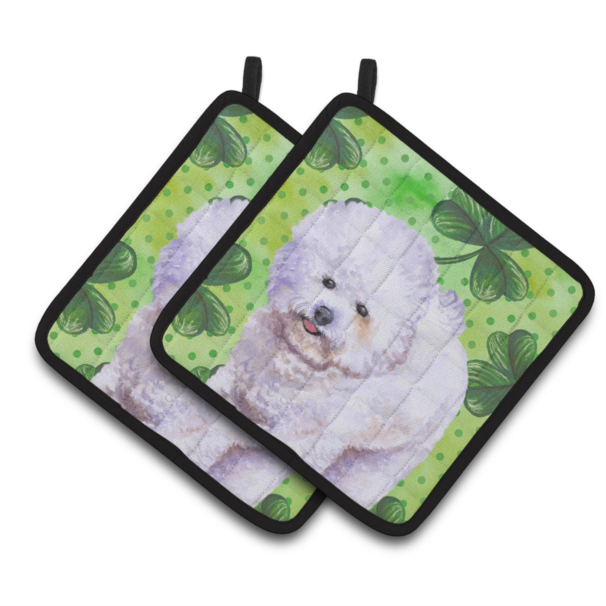'Caroline'S Treasures Bichon Frise Decorated Pot Holder, 7.5H X 7.5W, St Patrick'S Day''