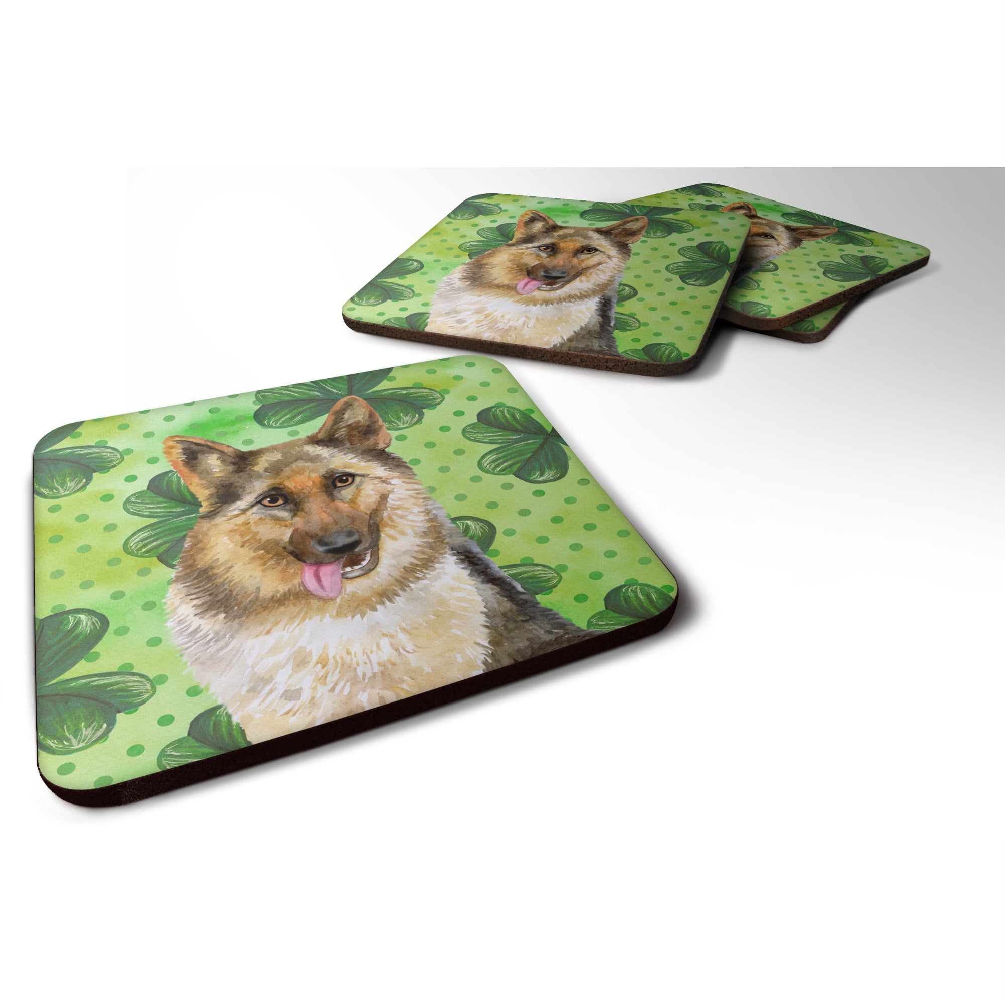 'Caroline'S Treasures German Shepherd St Patrick'S Decorative Coasters, Multicolor''