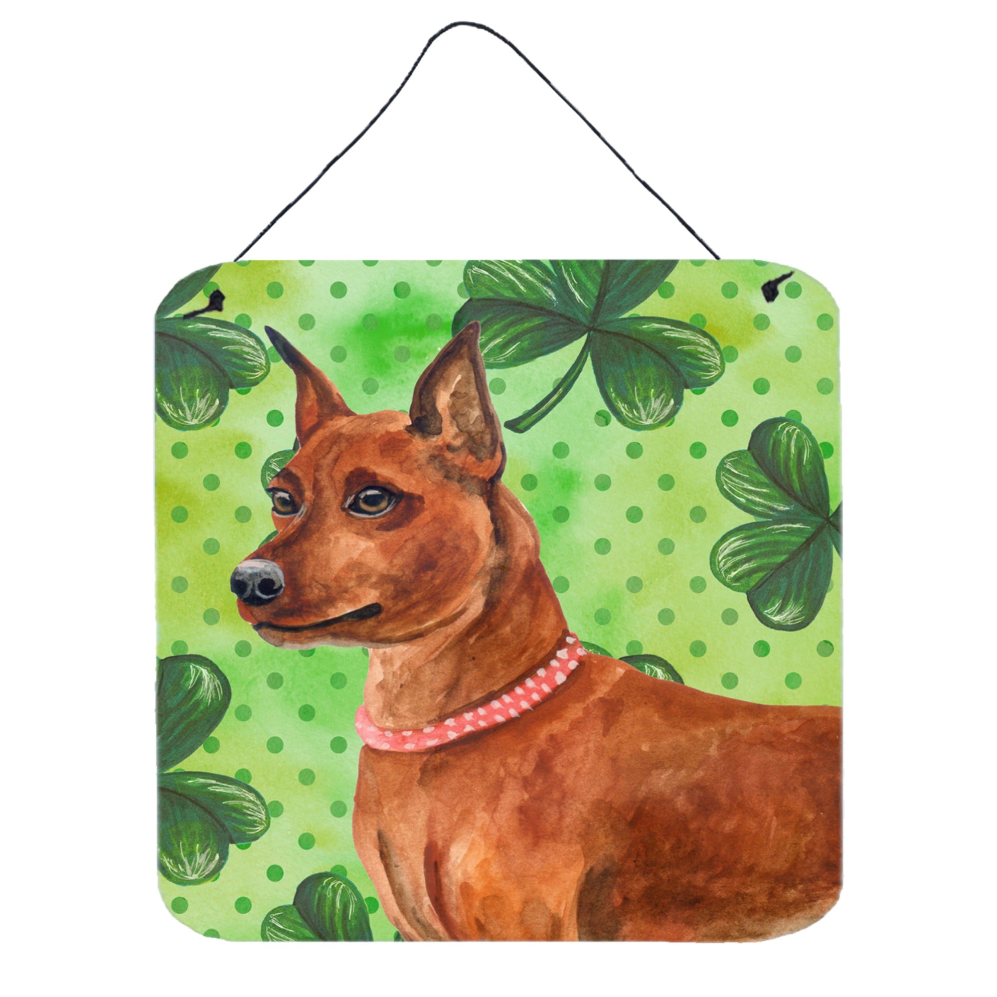 'Caroline'S Treasures Miniature Pinscher Metal Print, 6H X 6W, St Patrick'S Day''