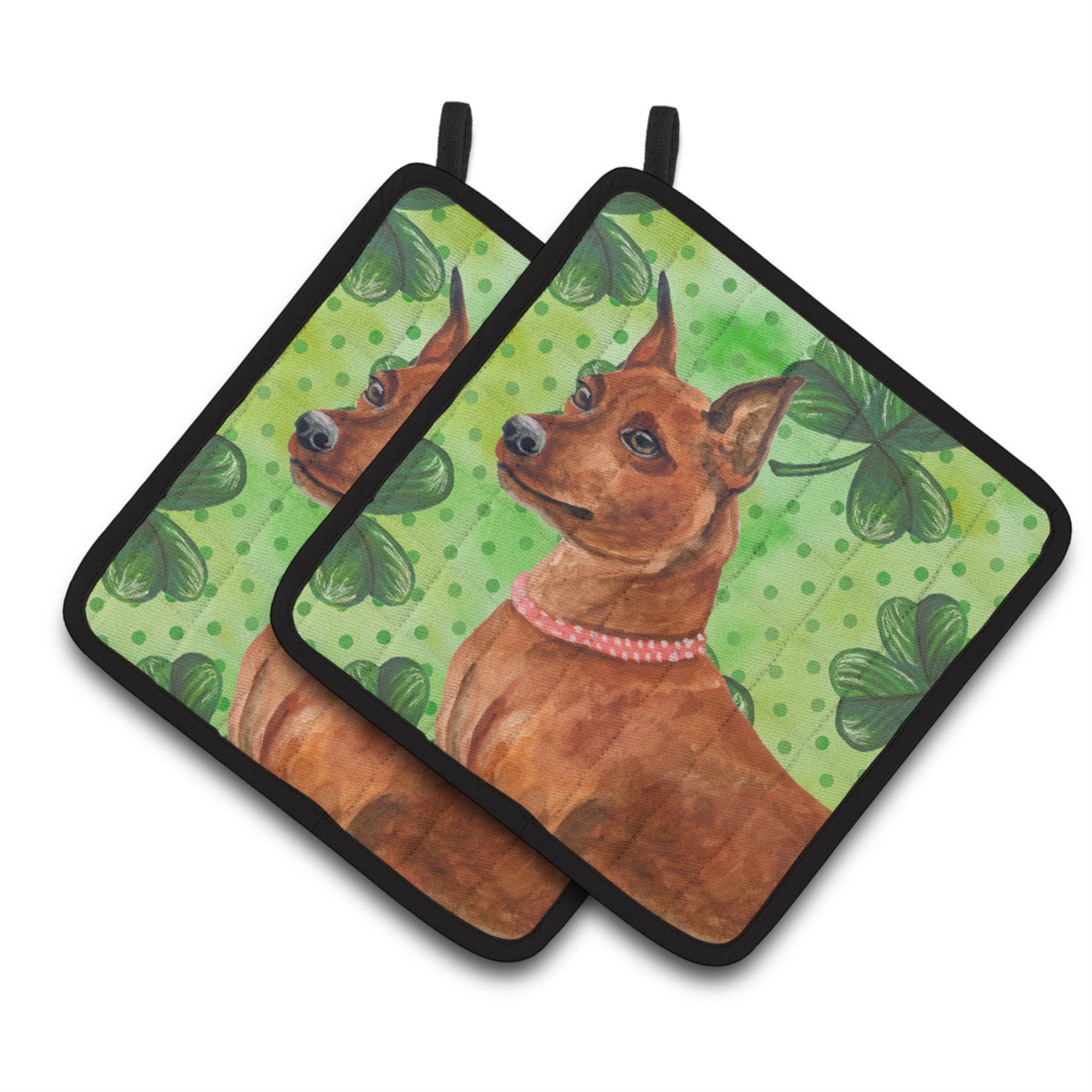 'Caroline'S Treasures Miniature Pinscher Decorated Pot Holder, 7.5H X 7.5W, St Patrick'S Day''