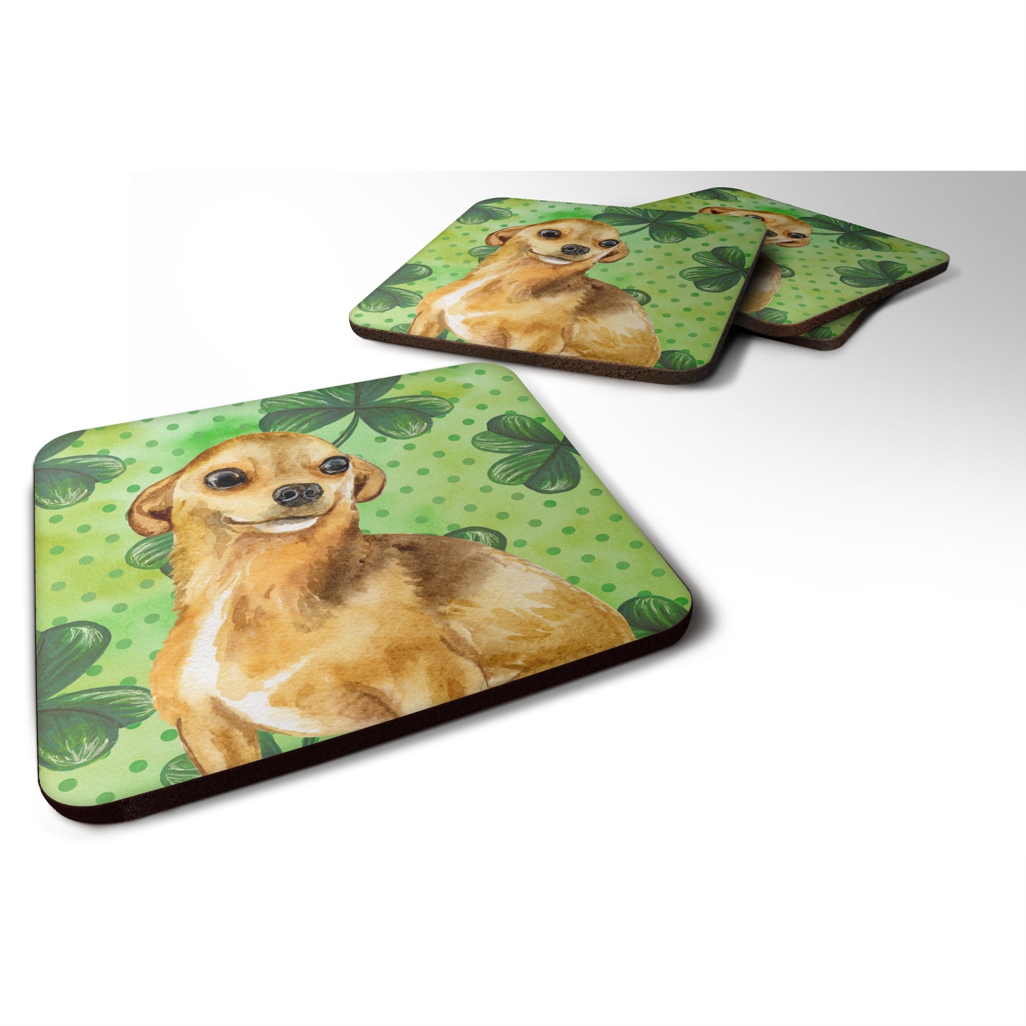 'Caroline'S Treasures Chihuahua St Patrick'S Decorative Coasters, Multicolor''