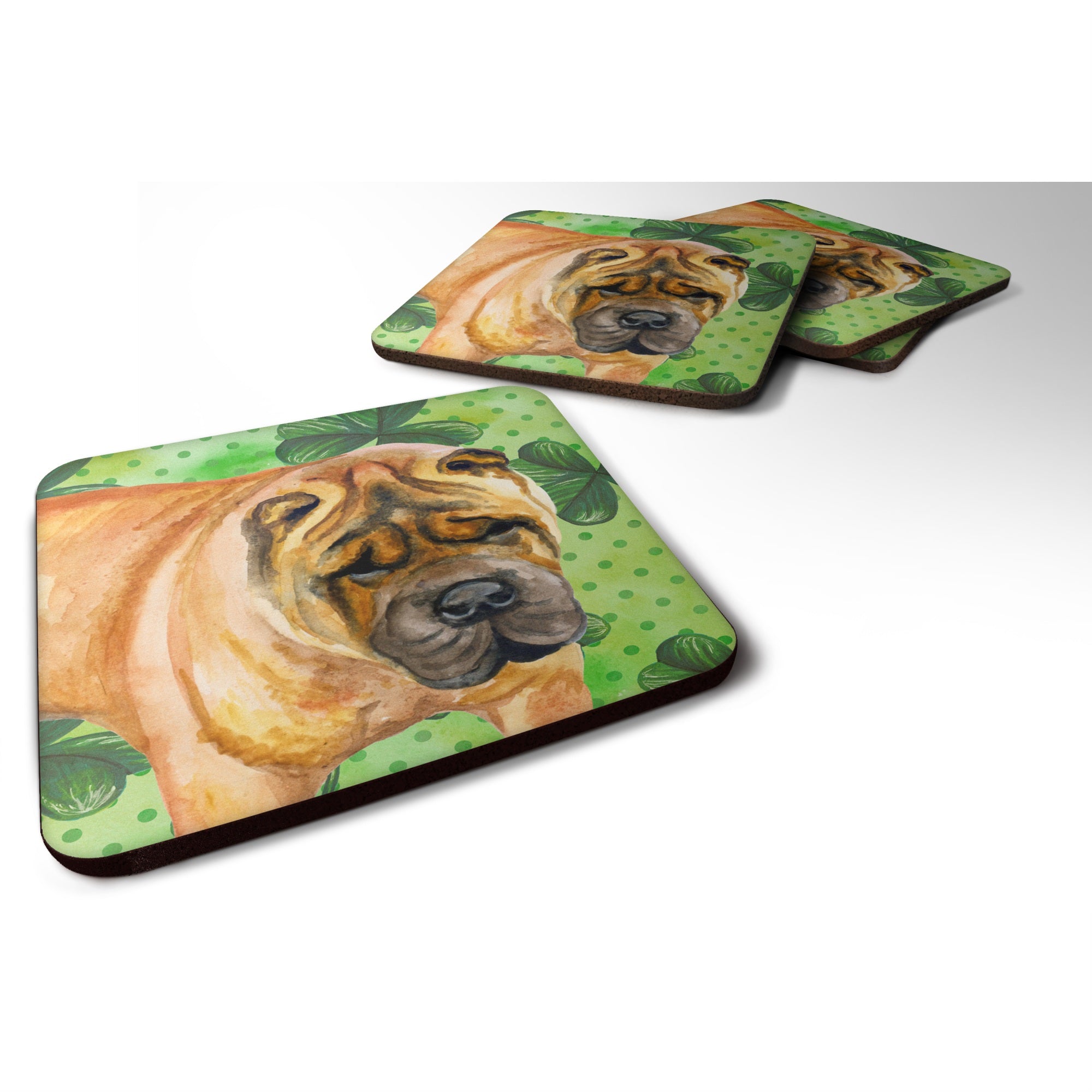 'Caroline'S Treasures Shar Pei St Patrick'S Decorative Coasters, Multicolor''