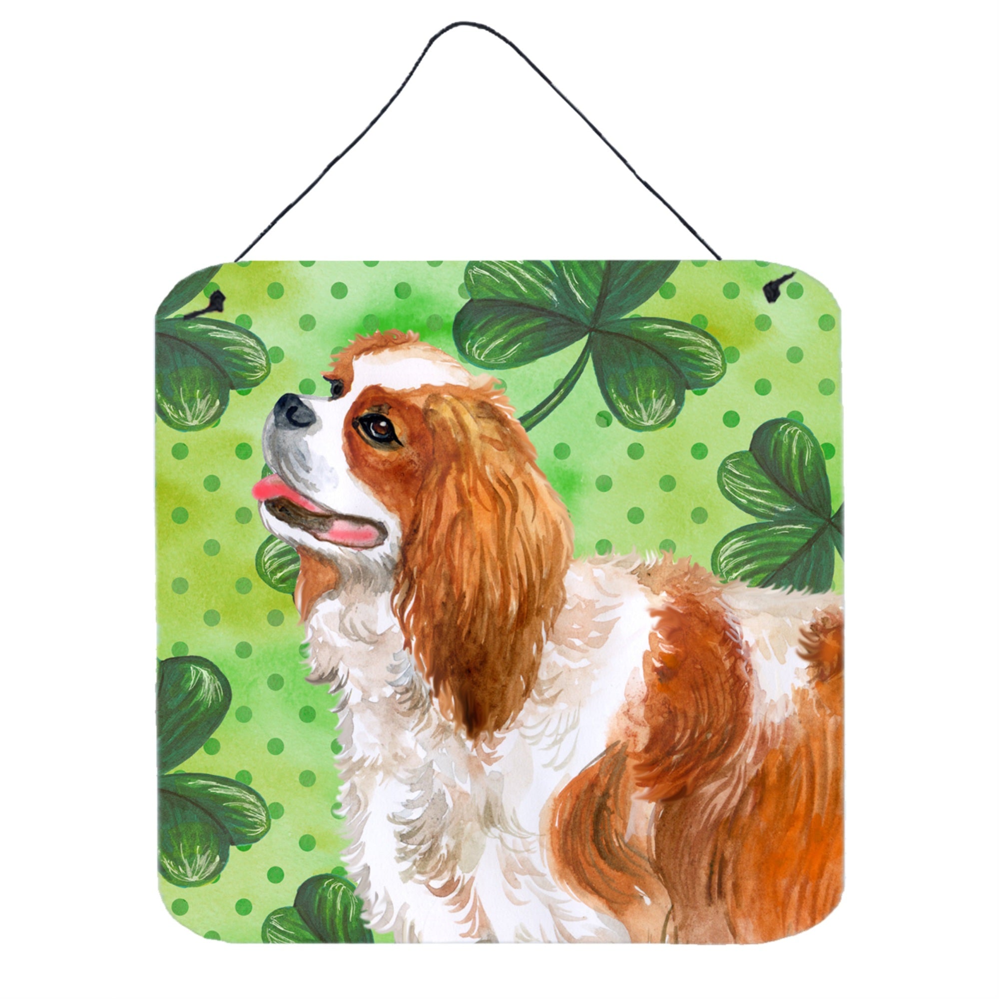 'Caroline'S Treasures Cavalier Spaniel Metal Print, 6H X 6W, St Patrick'S Day''