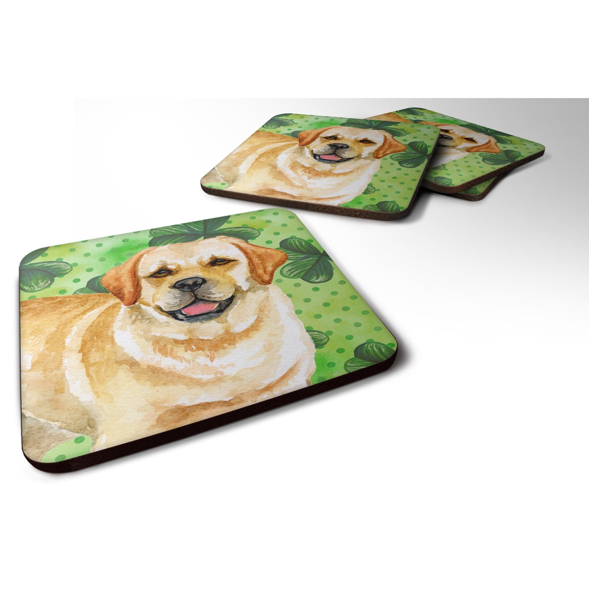 'Caroline'S Treasures Golden Retriever St Patrick'S Decorative Coasters, Multicolor''