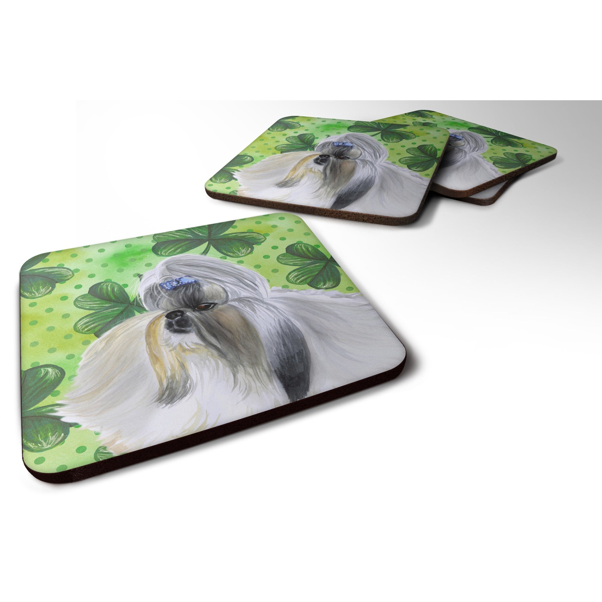 'Caroline'S Treasures Shih Tzu St Patrick'S Decorative Coasters, Multicolor''