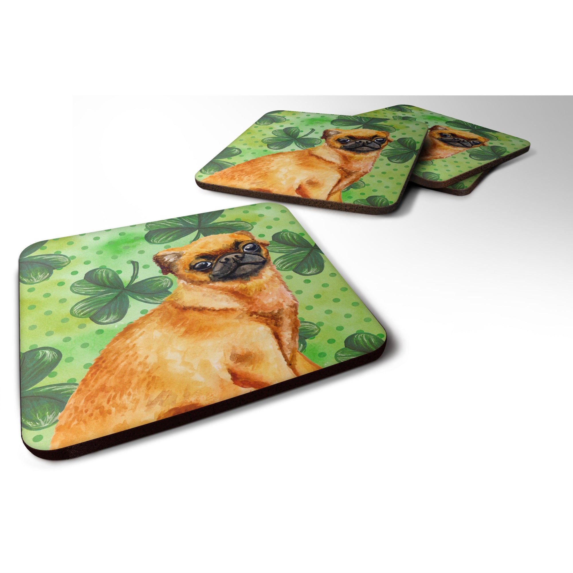 'Caroline'S Treasures Small Brabant Griffon St Patrick'S Decorative Coasters, Multicolor''