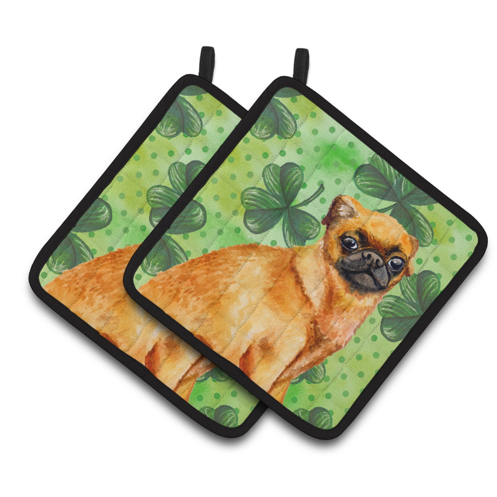 'Caroline'S Treasures Small Brabant Griffon Decorated Pot Holder, 7.5H X 7.5W, St Patrick'S Day''