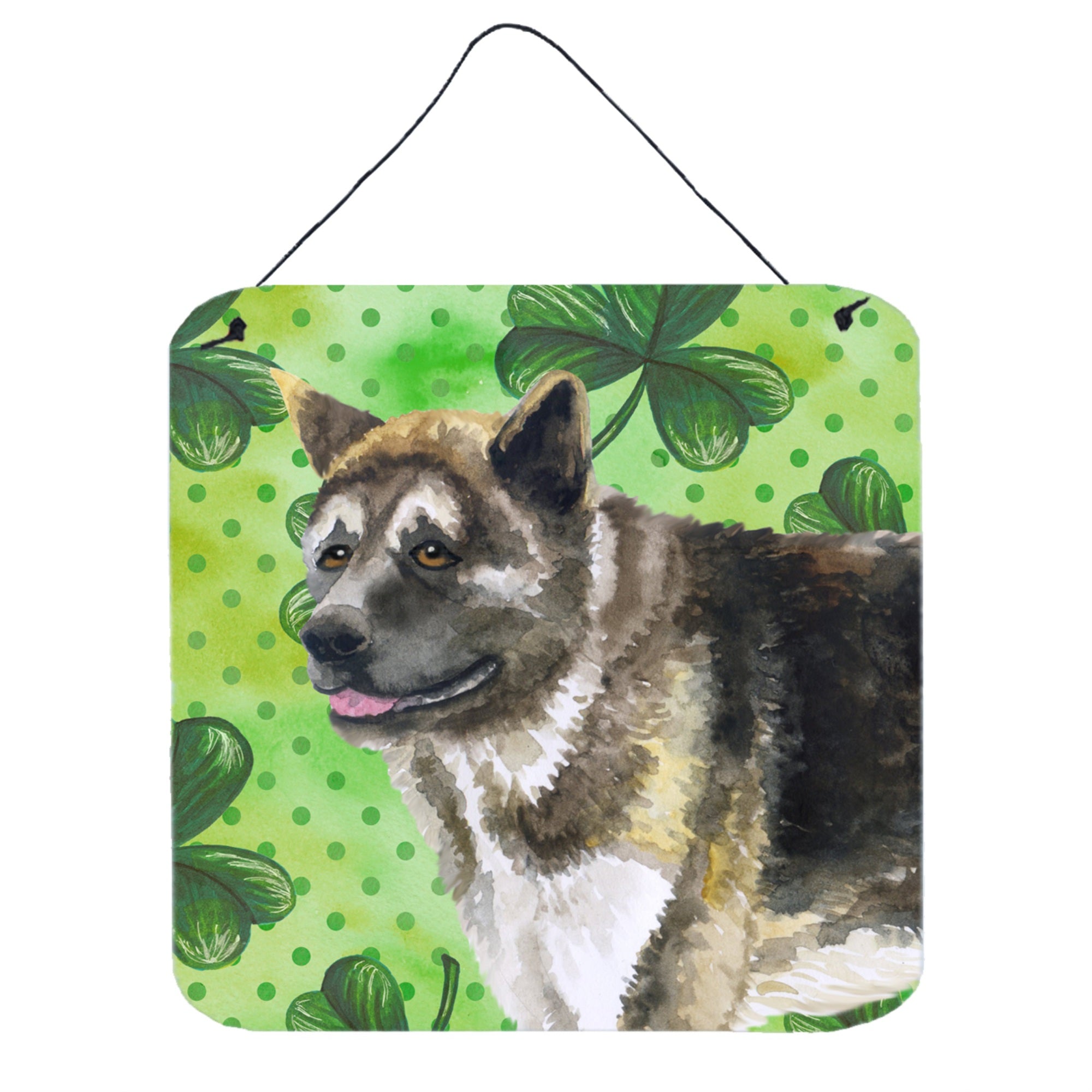 'Caroline'S Treasures American Akita Metal Print, 6H X 6W, St Patrick'S Day''
