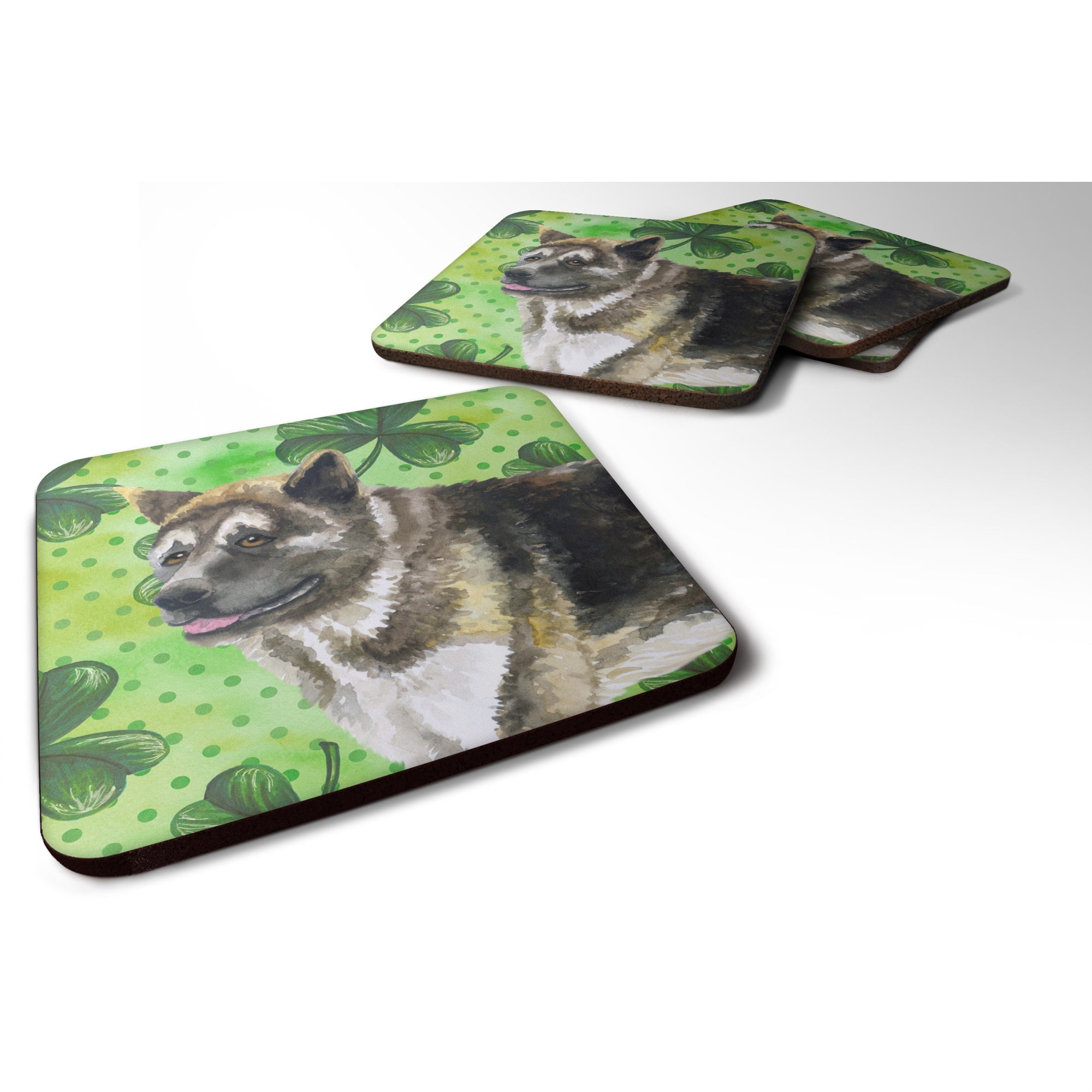 'Caroline'S Treasures American Akita St Patrick'S Decorative Coasters, Multicolor''