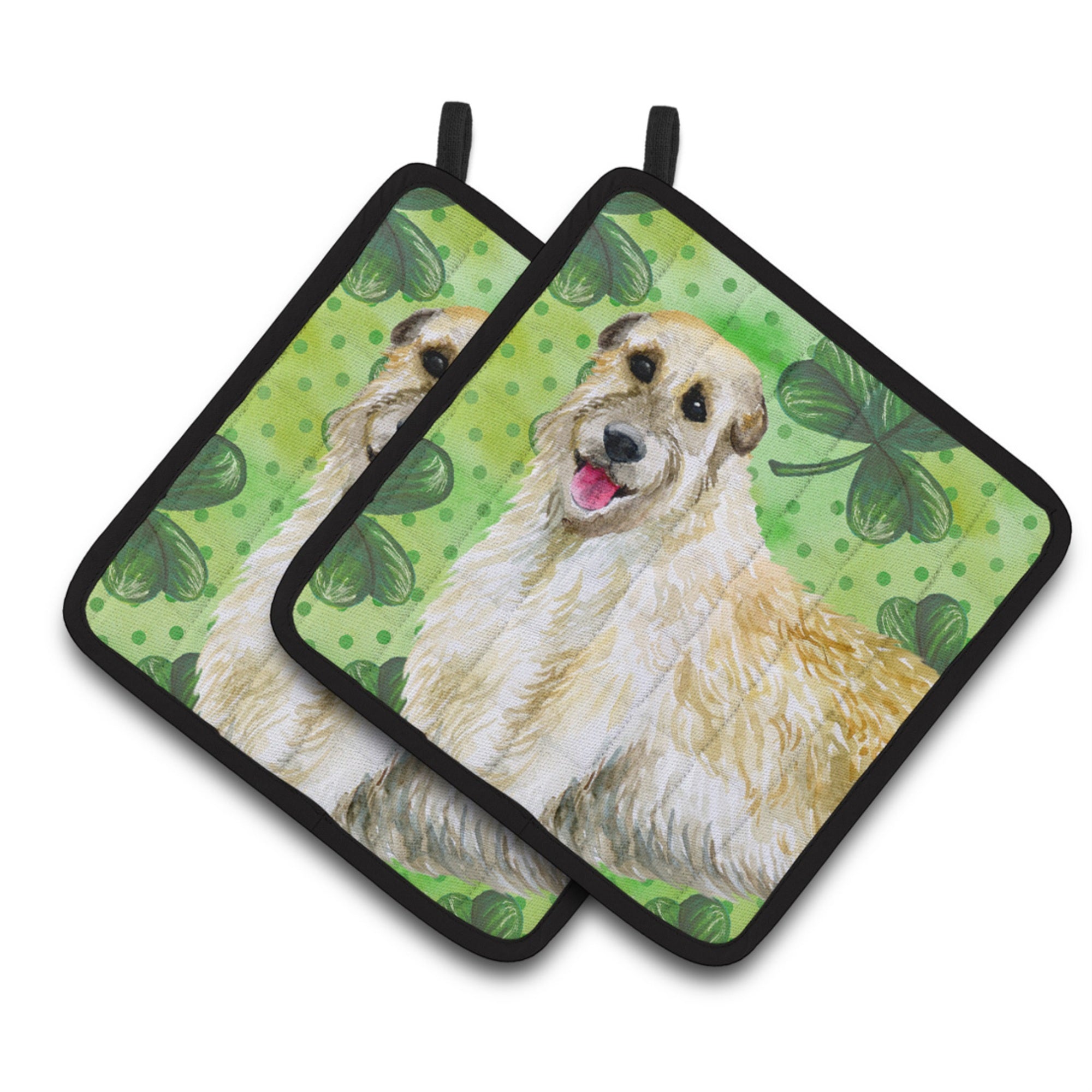 'Caroline'S Treasures Irish Wolfhound Decorated Pot Holder, 7.5H X 7.5W, St Patrick'S Day''