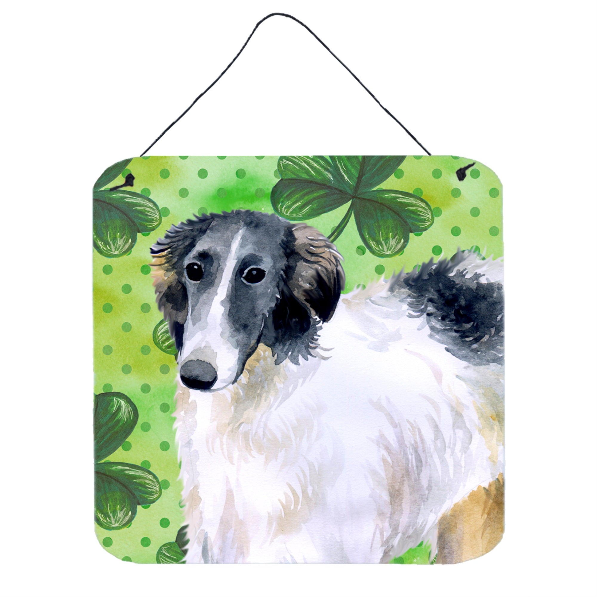 'Caroline'S Treasures Borzoi Metal Print, 6H X 6W, St Patrick'S Day''