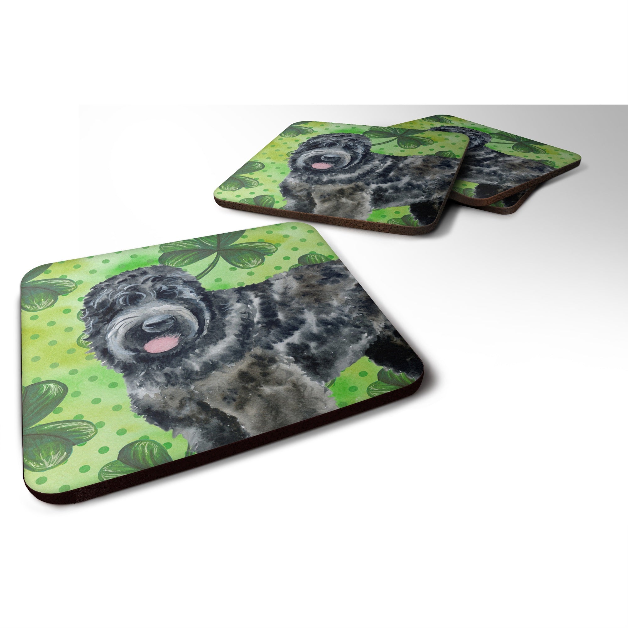 'Caroline'S Treasures Black Russian Terrier St Patrick'S Decorative Coasters, Multicolor''
