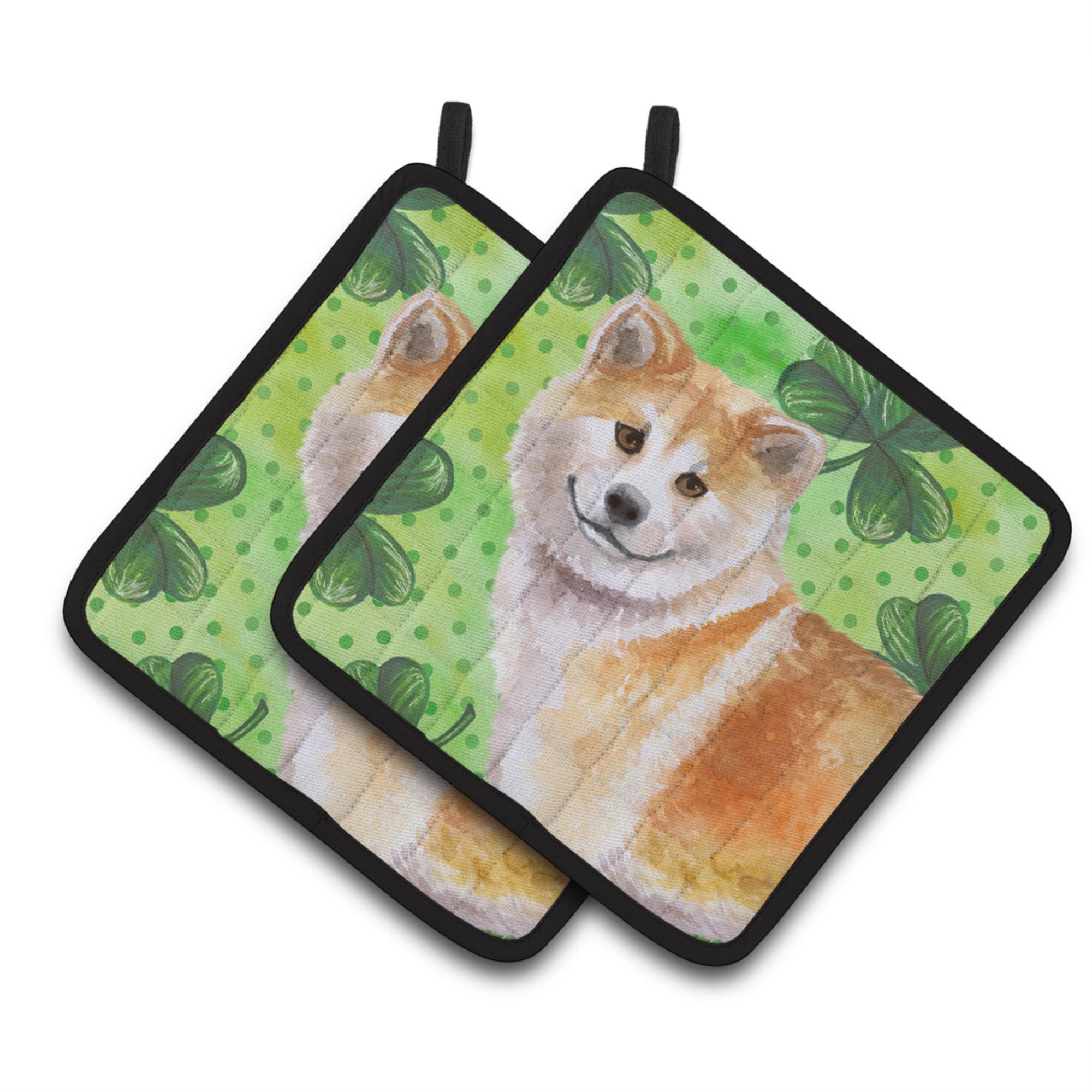 'Caroline'S Treasures Shiba Inu Decorated Pot Holder, 7.5H X 7.5W, St Patrick'S Day''