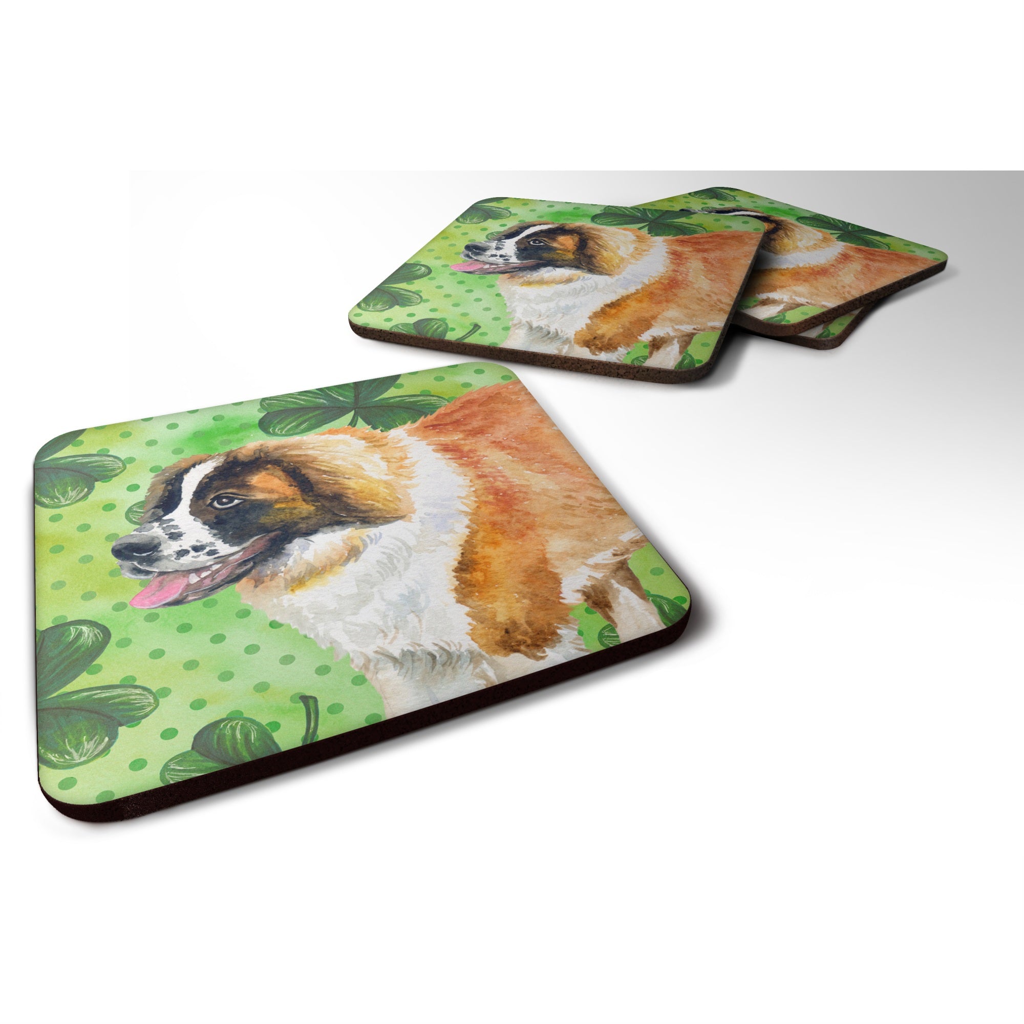 'Caroline'S Treasures Saint Bernard St Patrick'S Decorative Coasters, Multicolor''