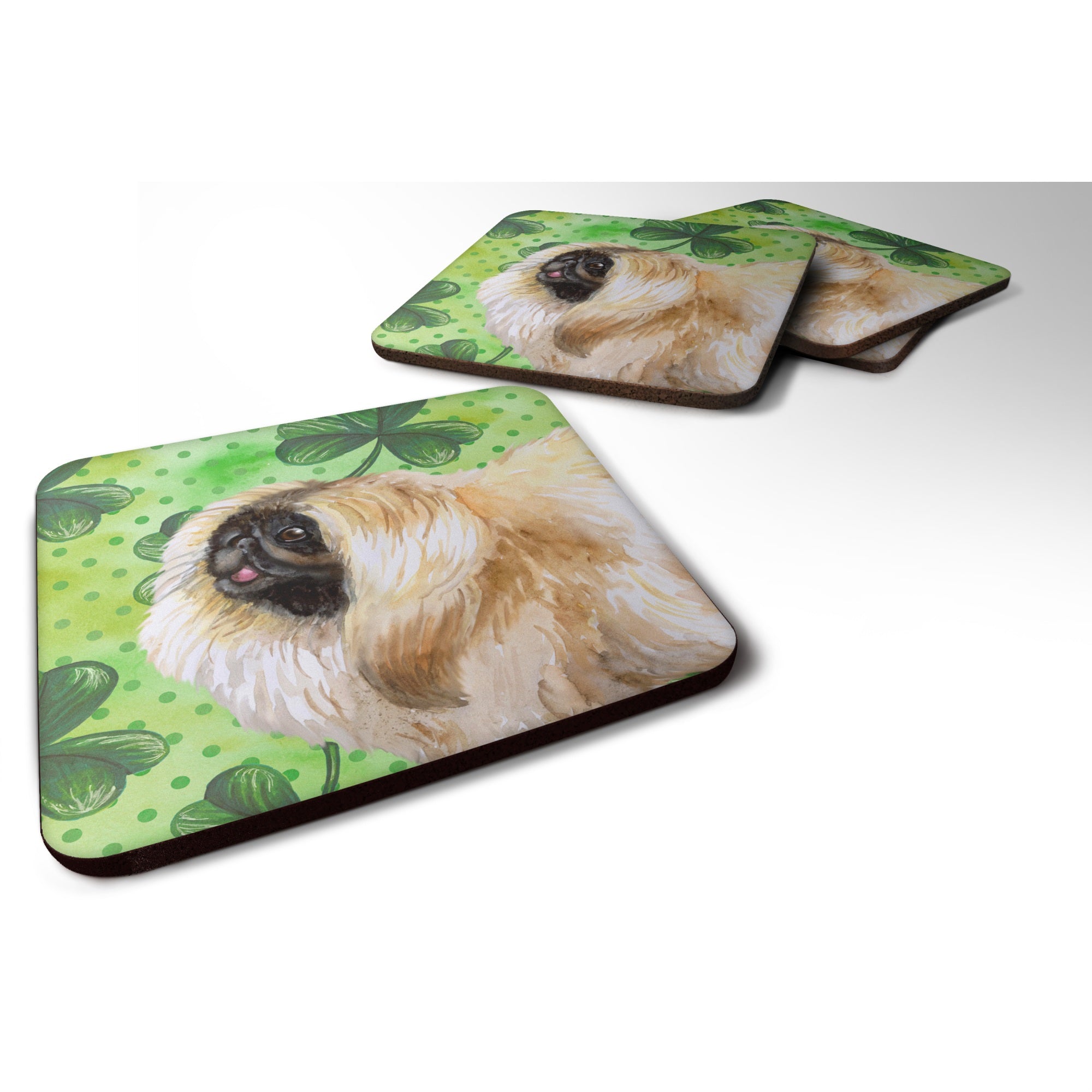 'Caroline'S Treasures Pekingese St Patrick'S Decorative Coasters, Multicolor''