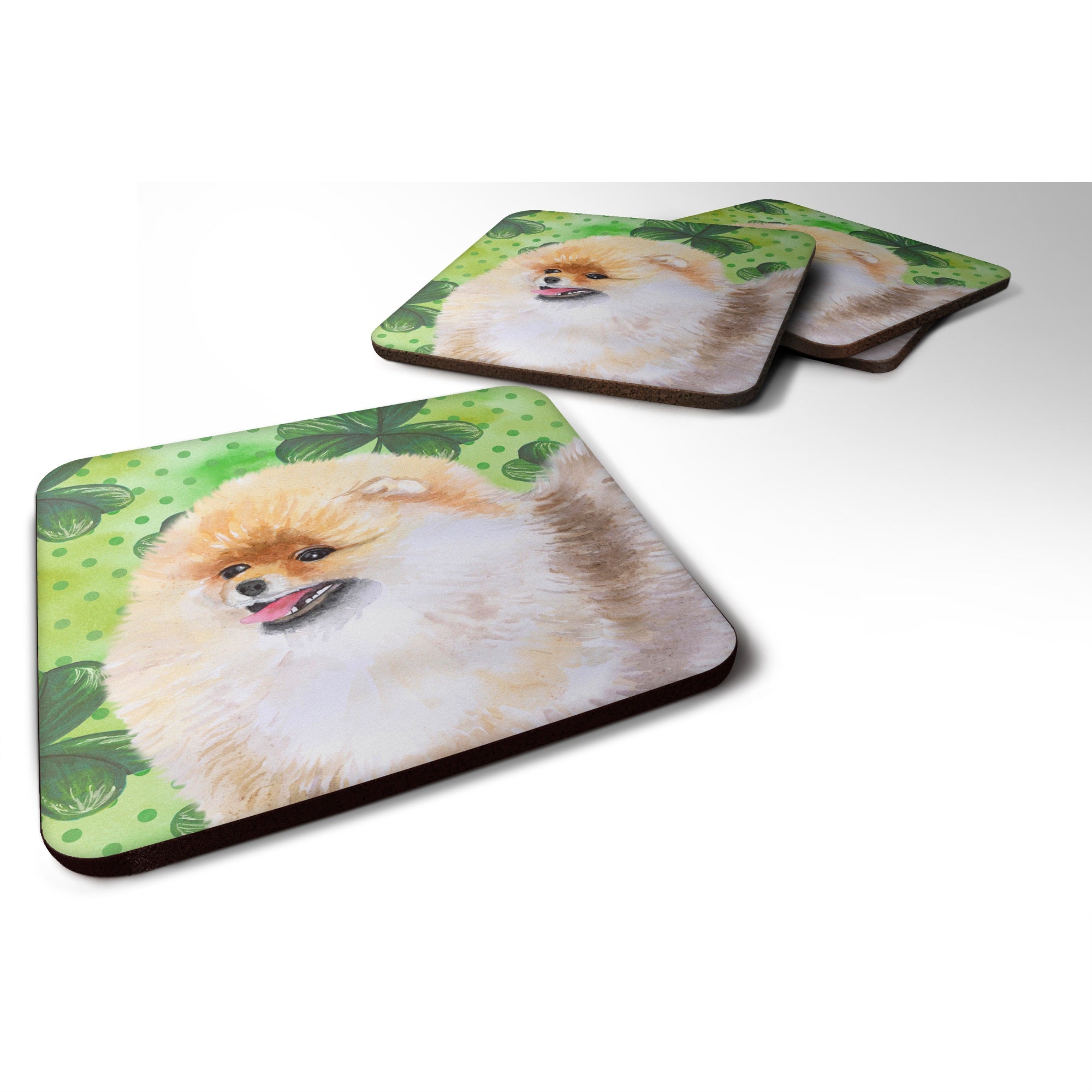 'Caroline'S Treasures Pomeranian St Patrick'S Decorative Coasters, Multicolor''