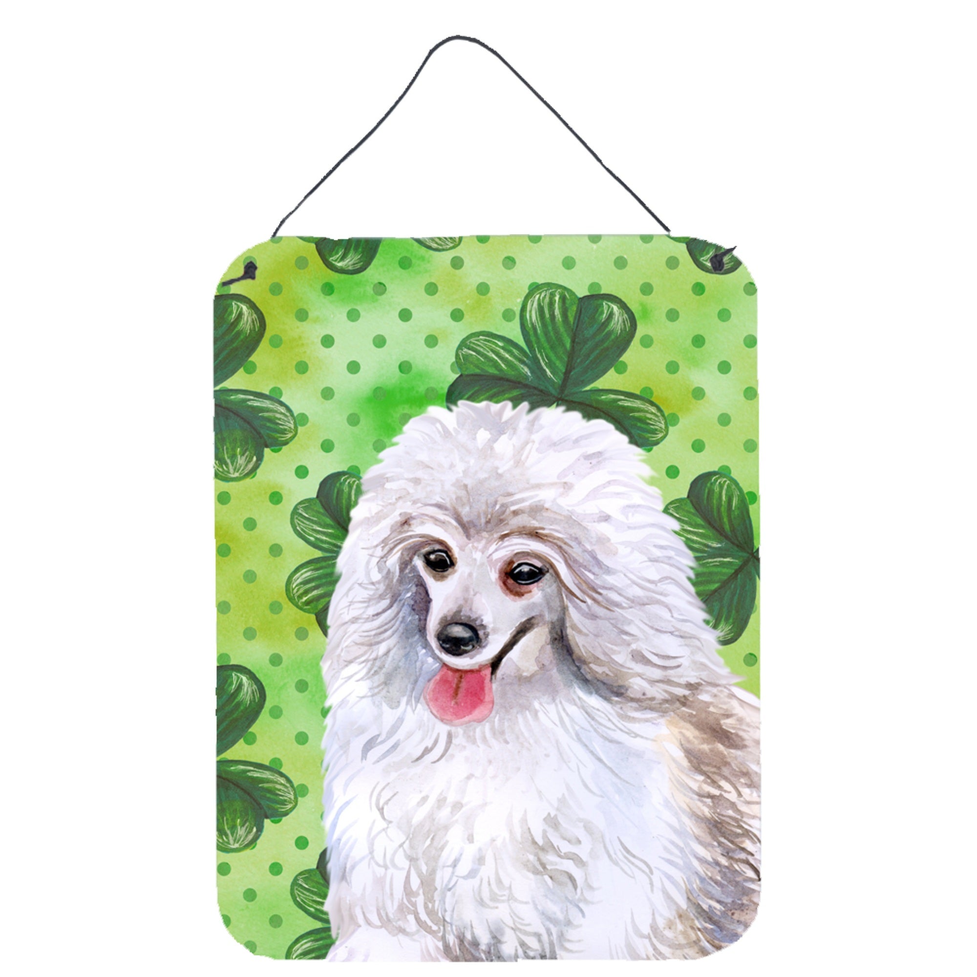 'Caroline'S Treasures Medium White Poodle St Patrick'S Metal Print, 16'''' X 12'''', Multicolor''