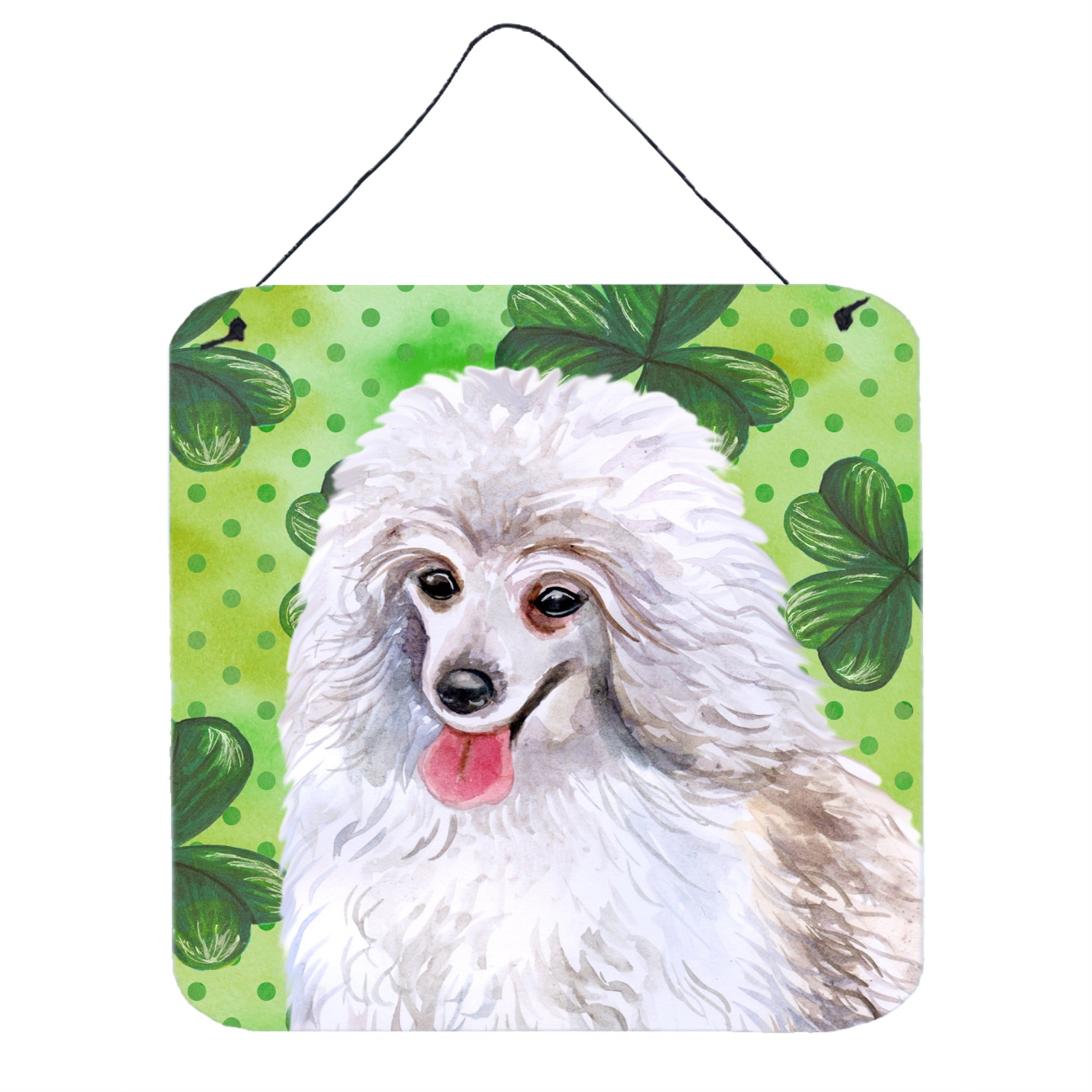 'Caroline'S Treasures Medium White Poodle Metal Print, 6H X 6W, St Patrick'S Day''