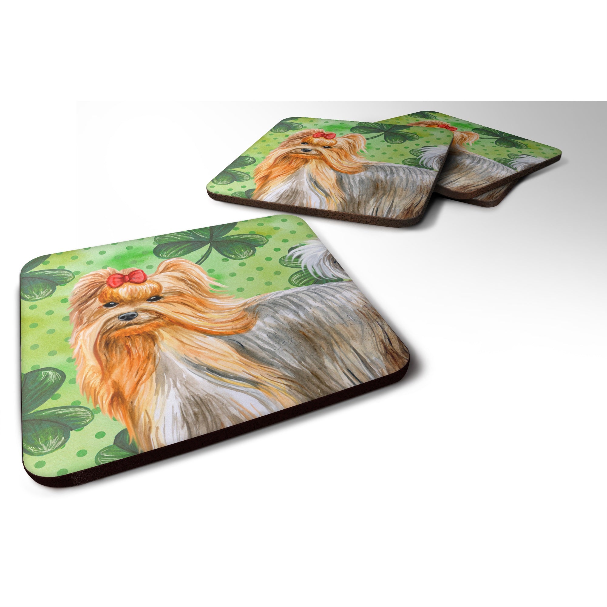 'Caroline'S Treasures Yorkshire Terrier St Patrick'S Decorative Coasters, Multicolor''