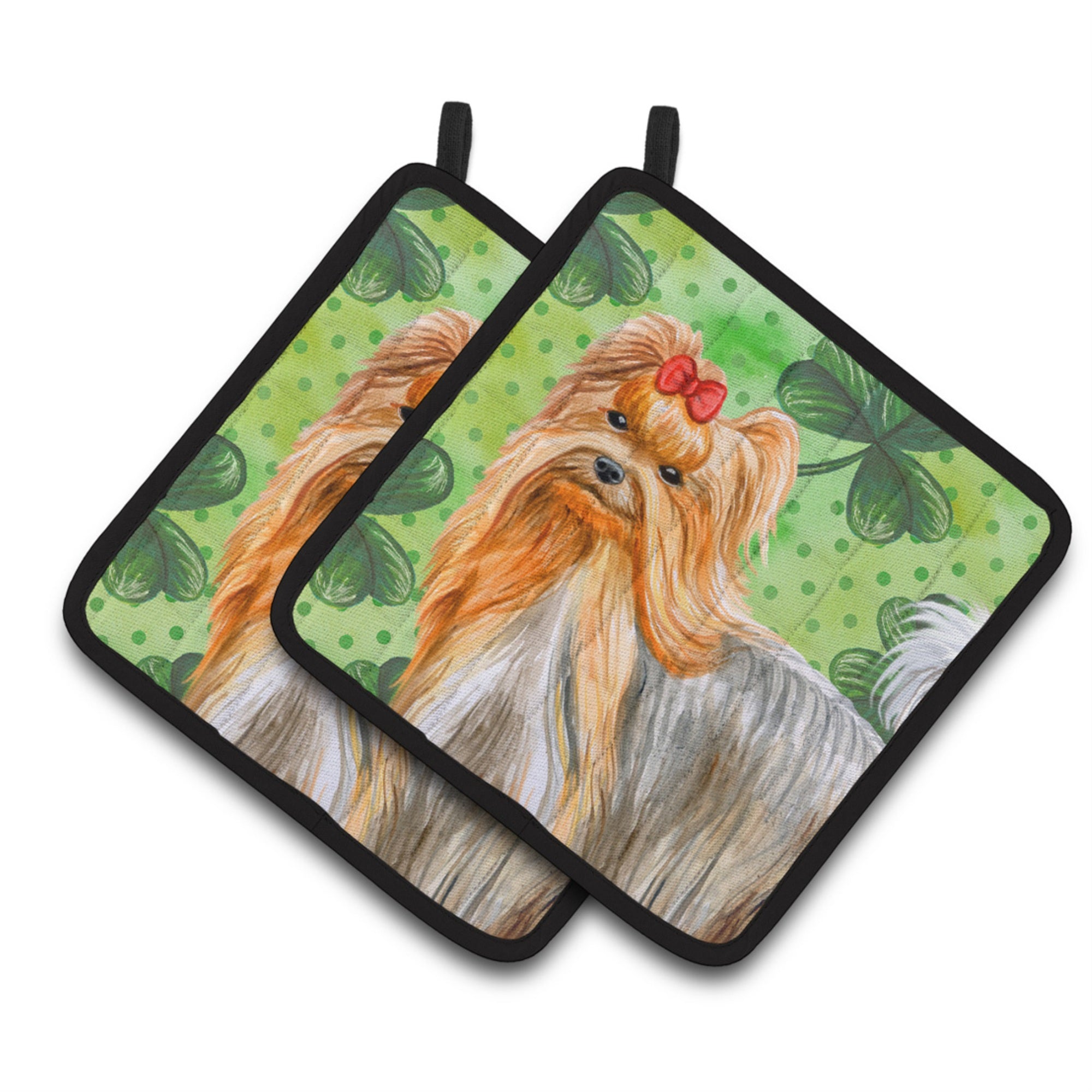 'Caroline'S Treasures Yorkshire Terrier Decorated Pot Holder, 7.5H X 7.5W, St Patrick'S Day''