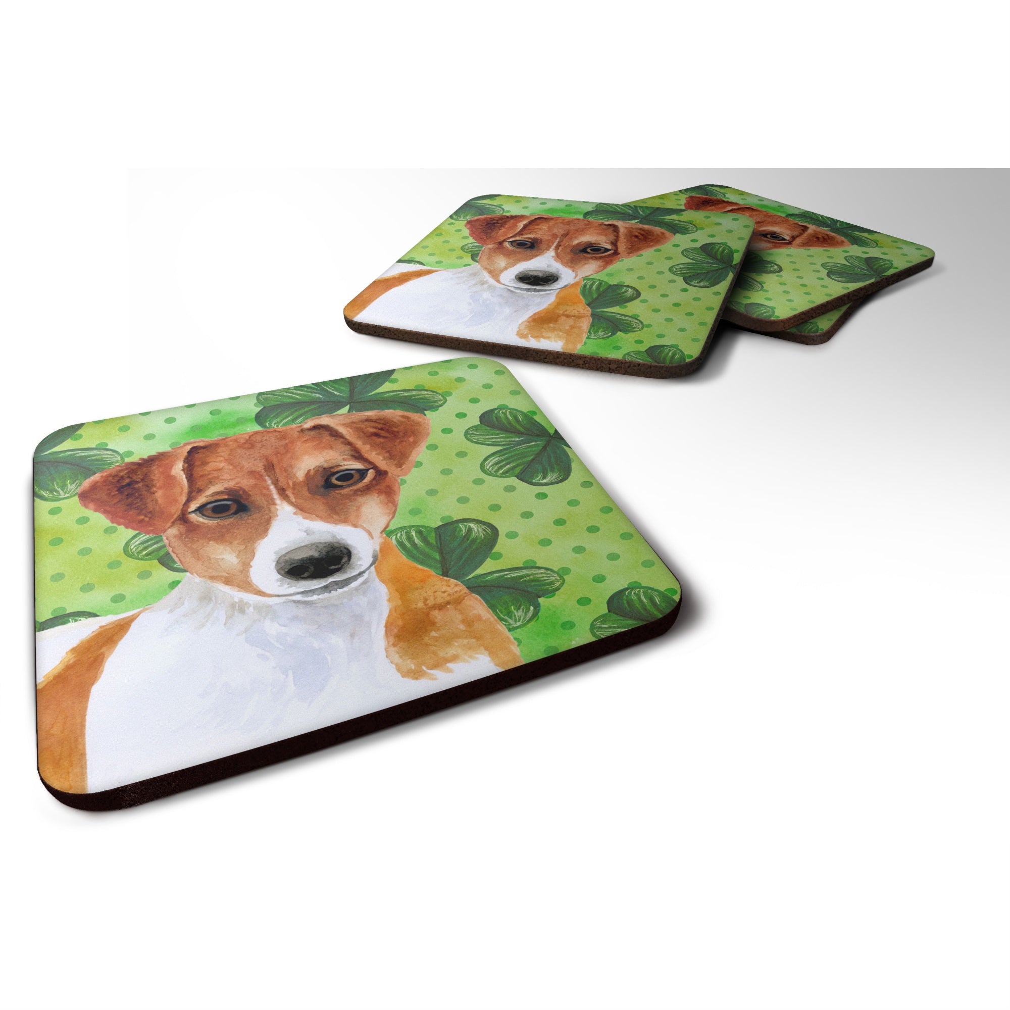 'Caroline'S Treasures Jack Russell Terrier St Patrick'S Decorative Coasters, Multicolor''