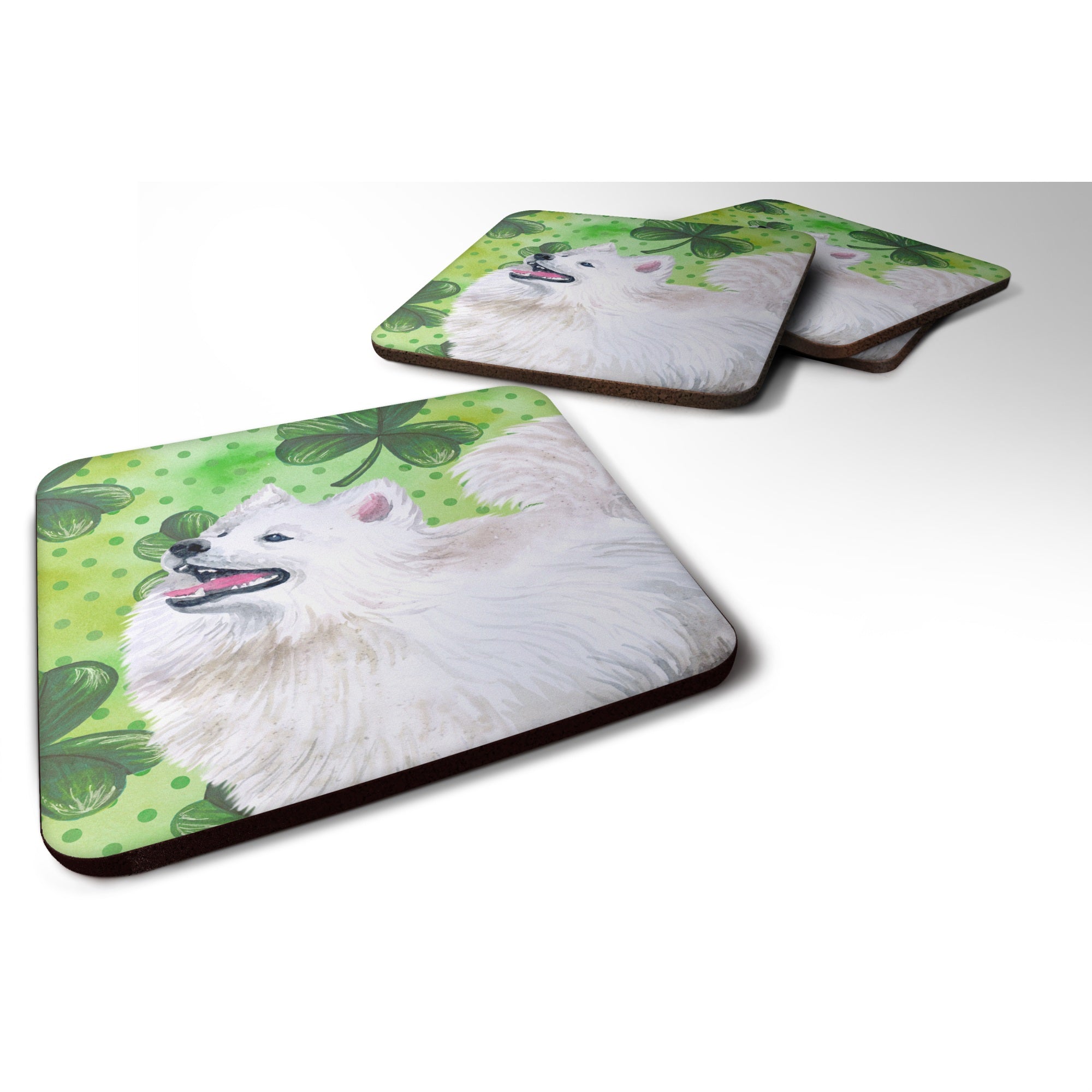 'Caroline'S Treasures Samoyed St Patrick'S Decorative Coasters, Multicolor''