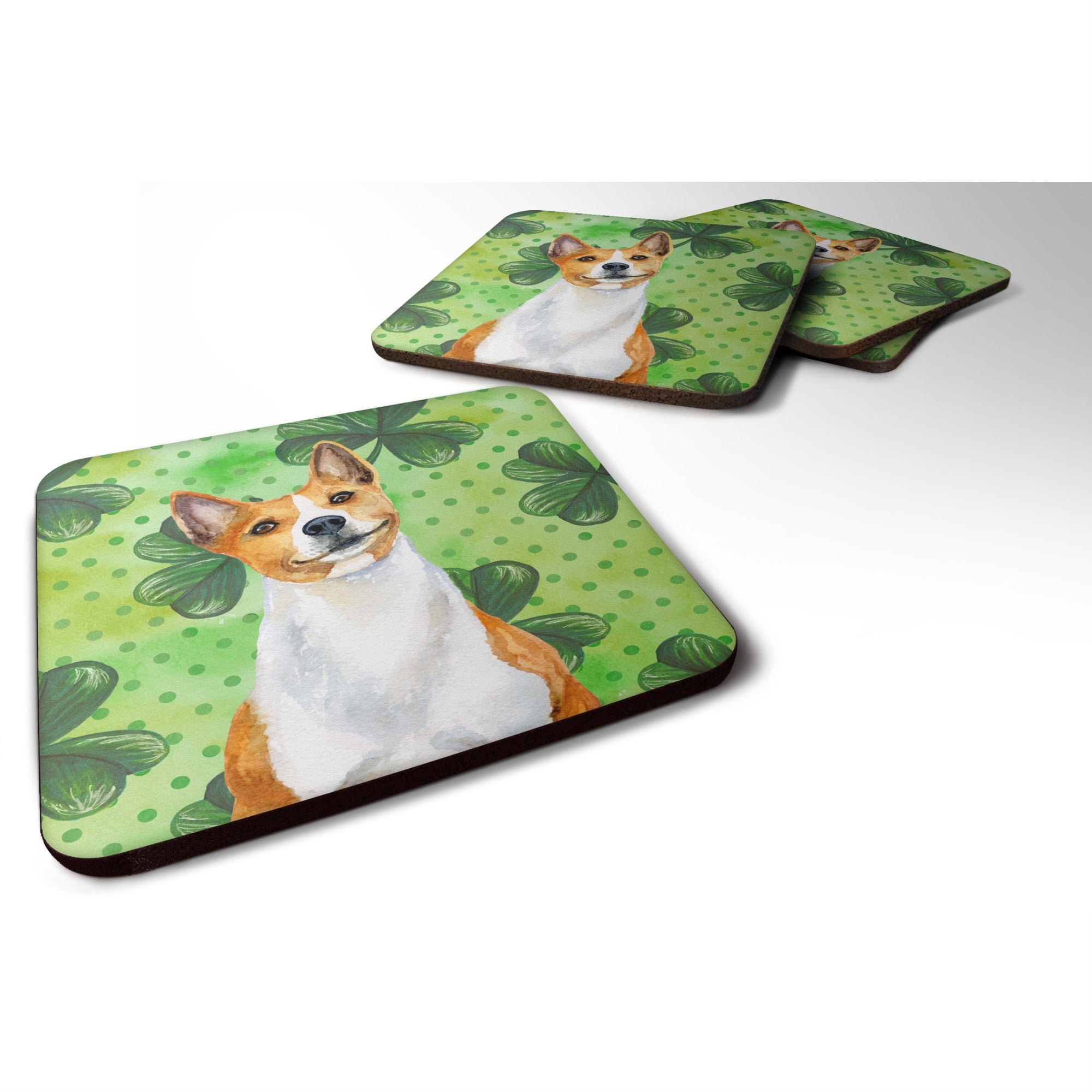 'Caroline'S Treasures Basenji St Patrick'S Decorative Coasters, Multicolor''