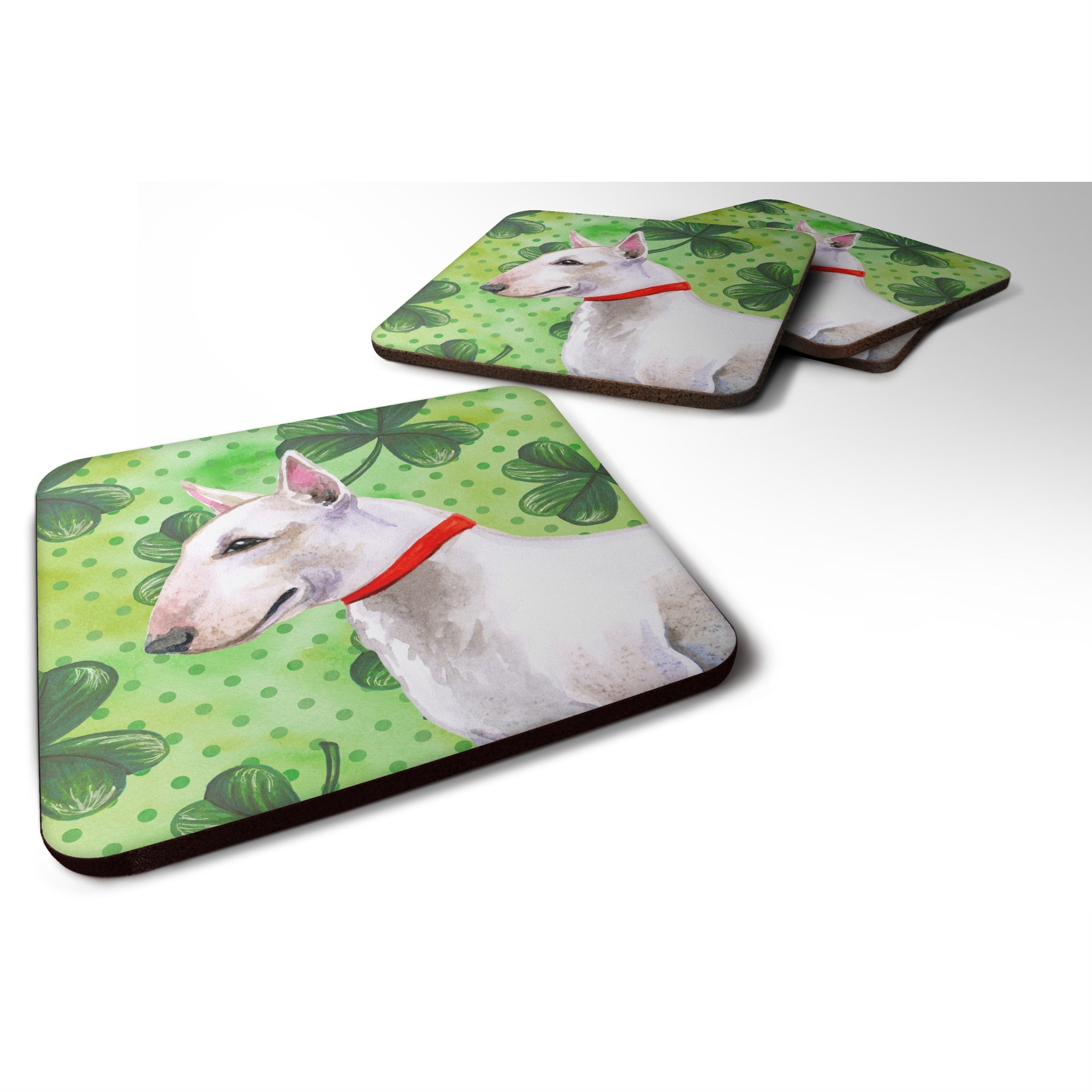 'Caroline'S Treasures Bull Terrier St Patrick'S Decorative Coasters, Multicolor''