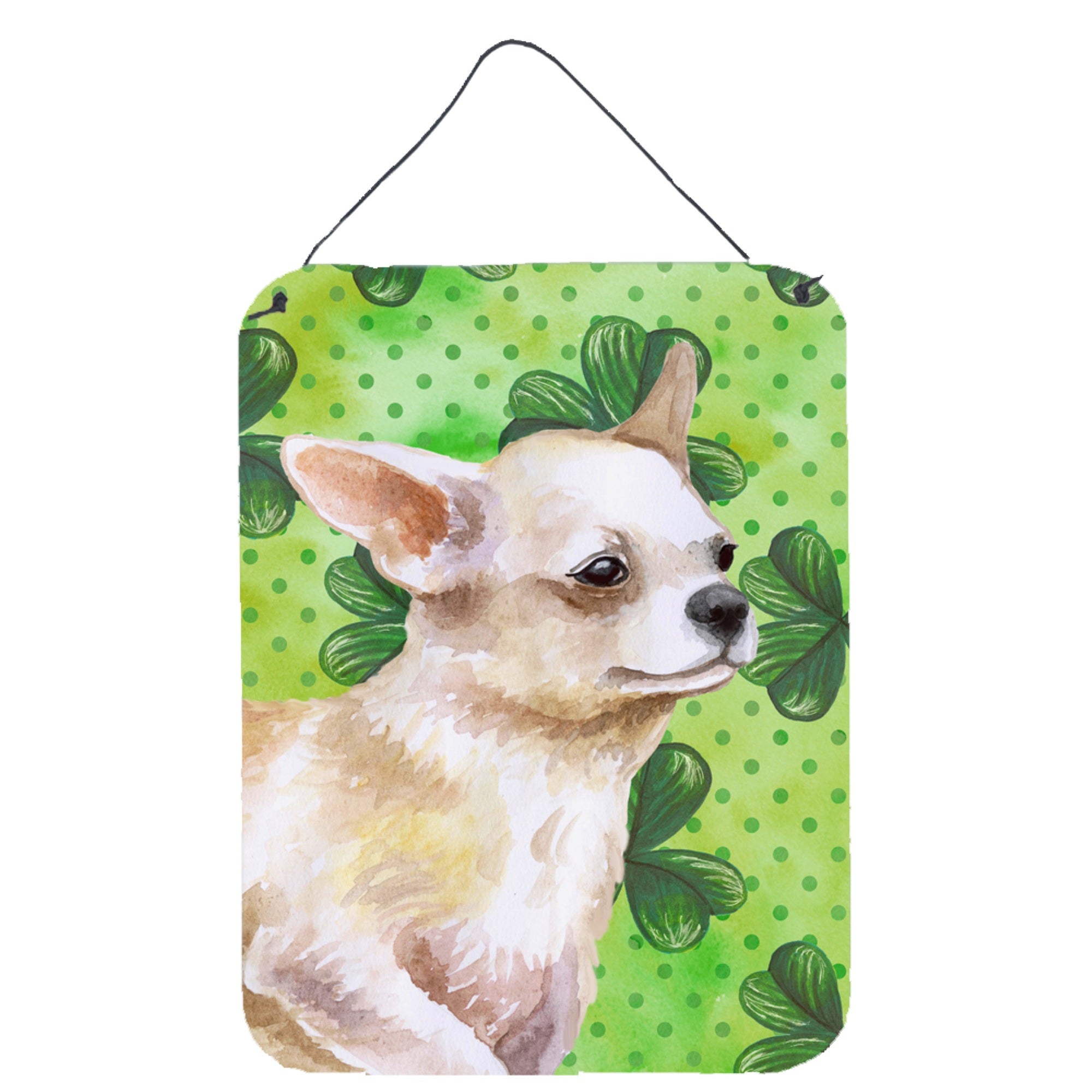 'Caroline'S Treasures Chihuahua Leg Up St Patrick'S Metal Print, 16'''' X 12'''', Multicolor''