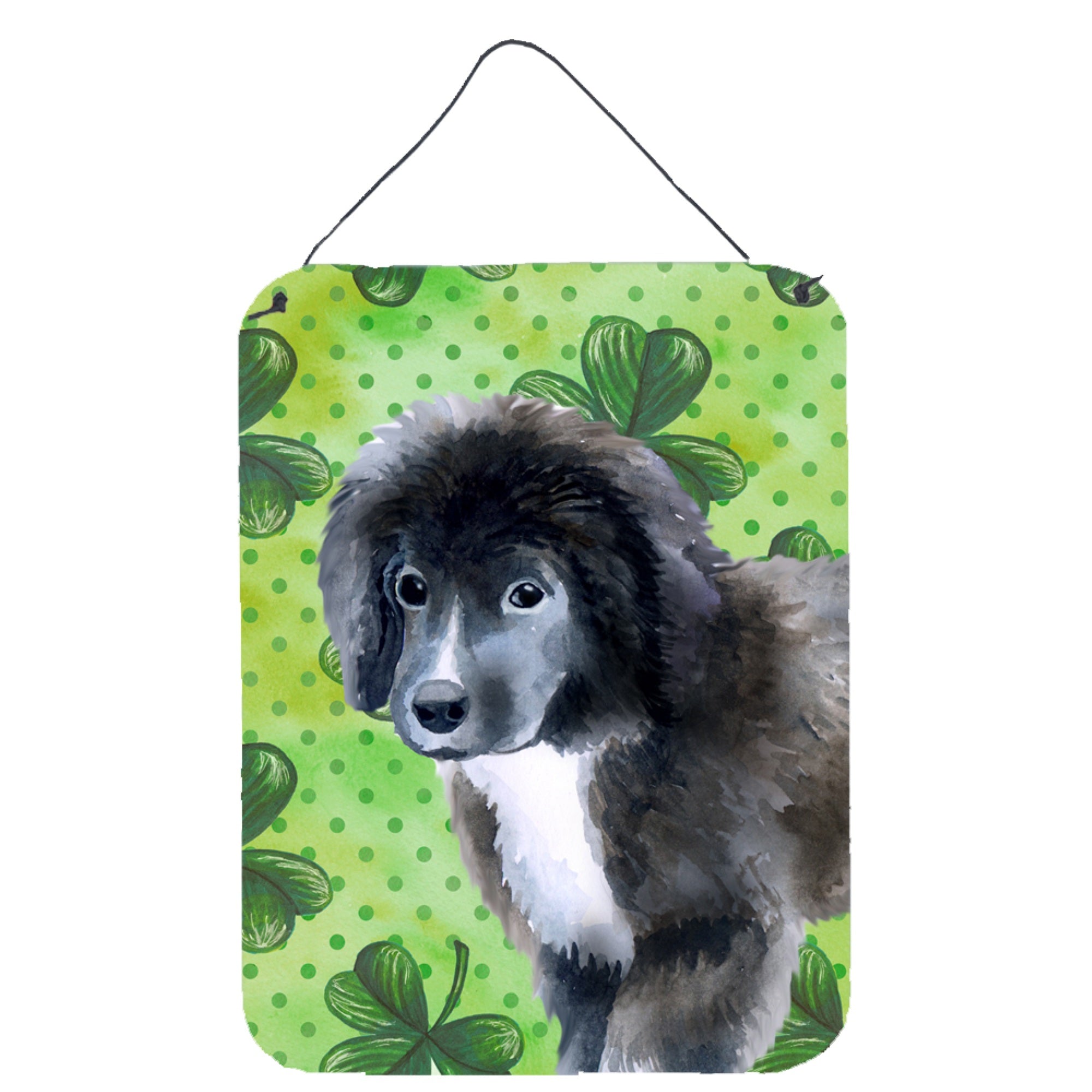 'Caroline'S Treasures Newfoundland Puppy St Patrick'S Metal Print, 16'''' X 12'''', Multicolor''
