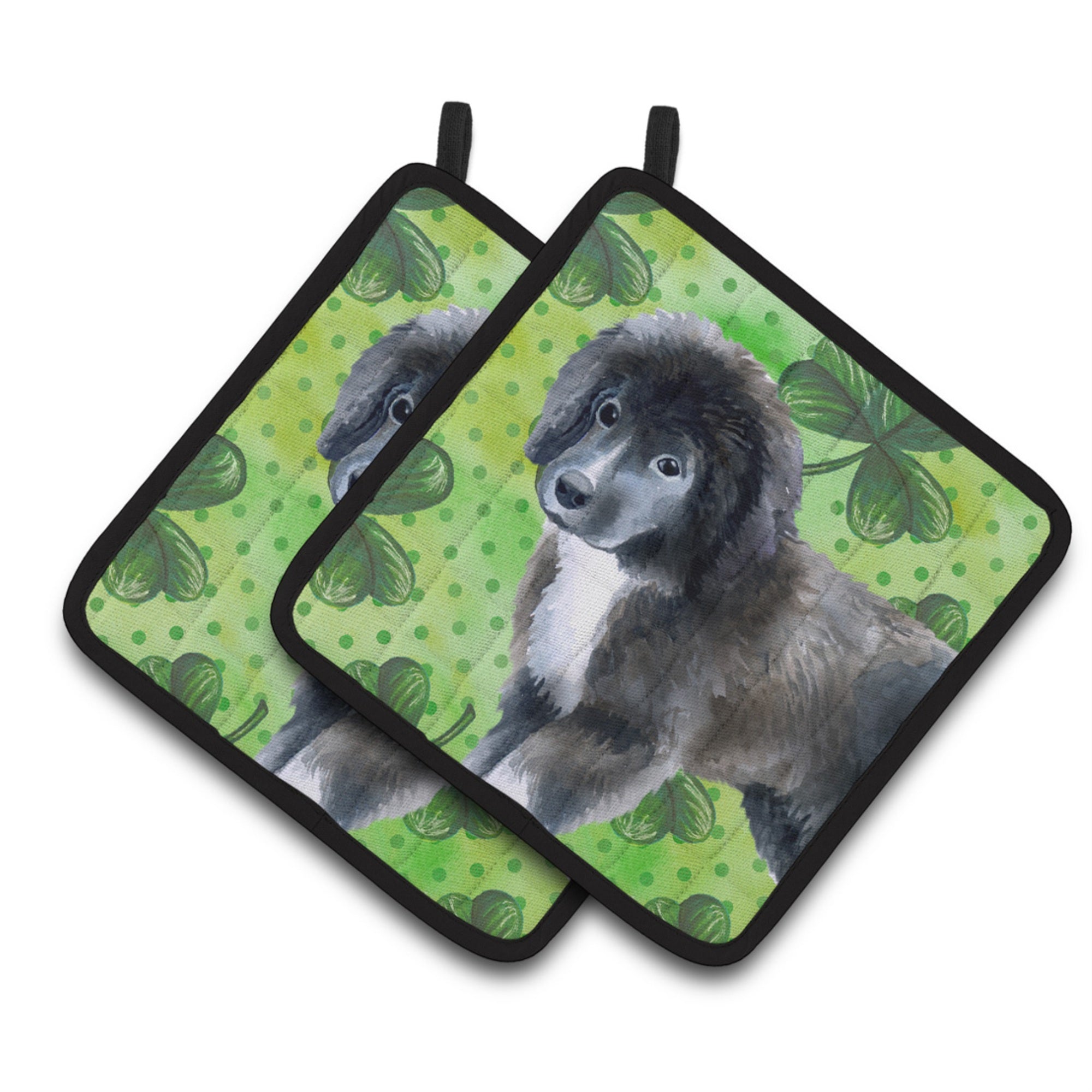 'Caroline'S Treasures Newfoundland Puppy Decorated Pot Holder, 7.5H X 7.5W, St Patrick'S Day''