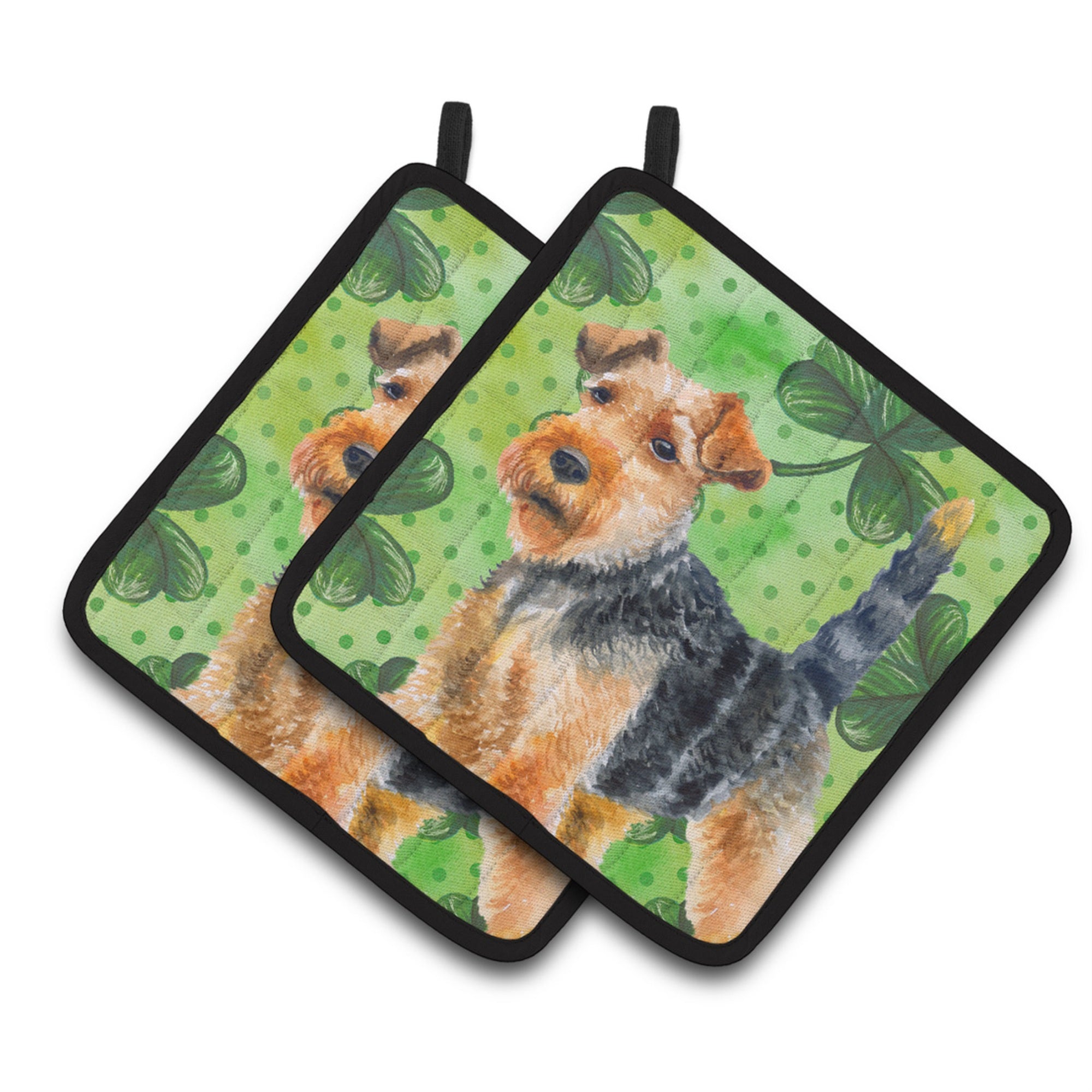 'Caroline'S Treasures Welsh Terrier Decorated Pot Holder, 7.5H X 7.5W, St Patrick'S Day''