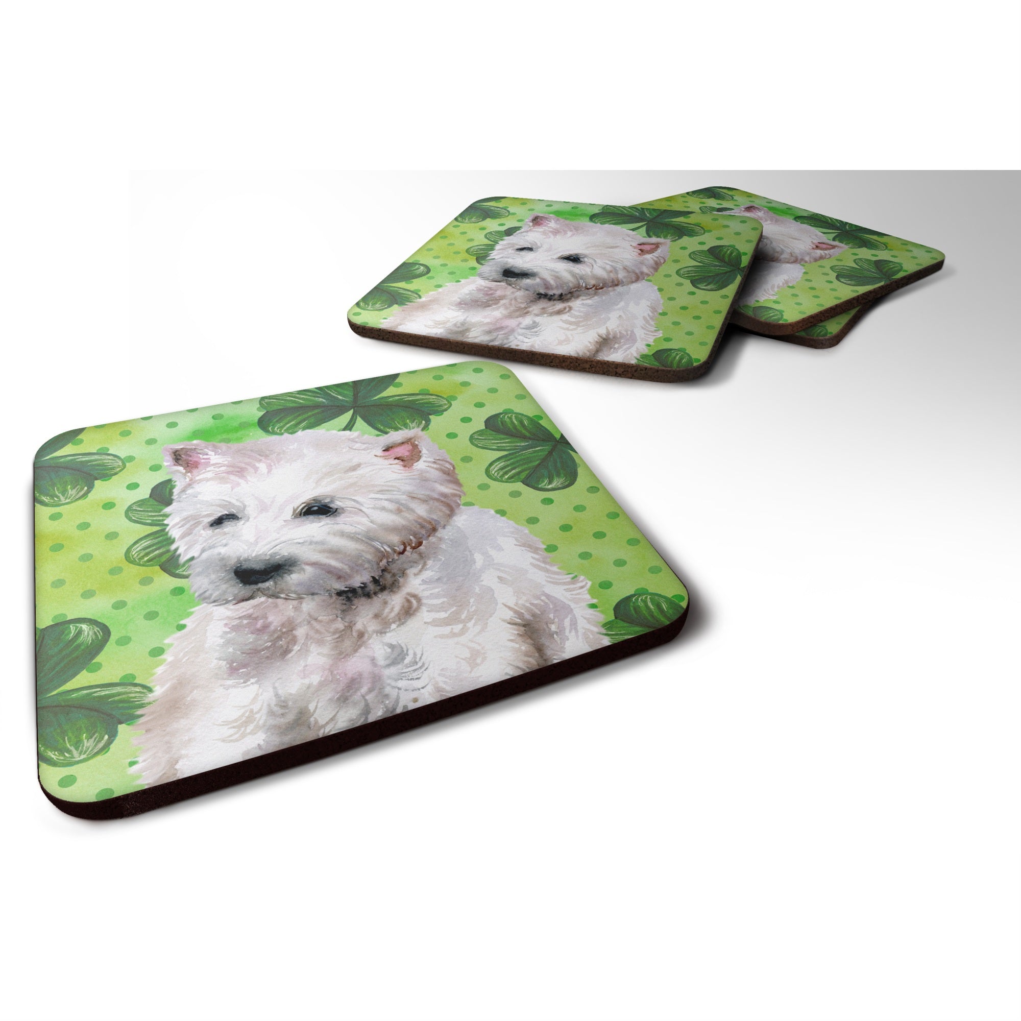 'Caroline'S Treasures Westie St Patrick'S Decorative Coasters, Multicolor''