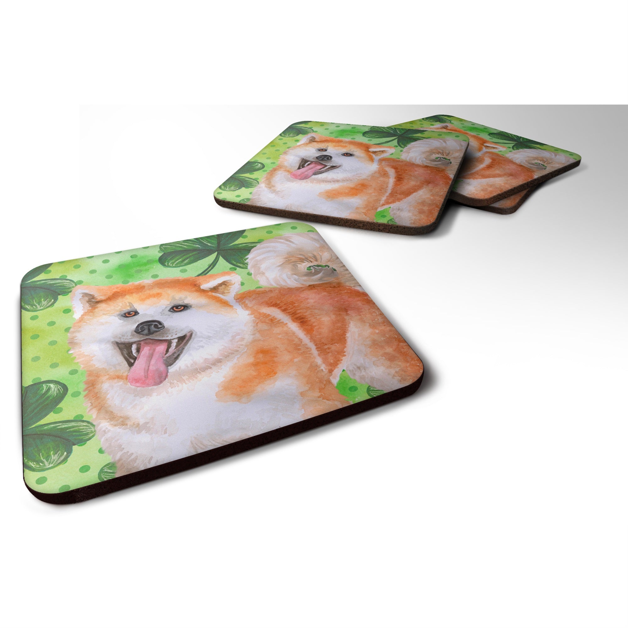 'Caroline'S Treasures Akita St Patrick'S Decorative Coasters, Multicolor''