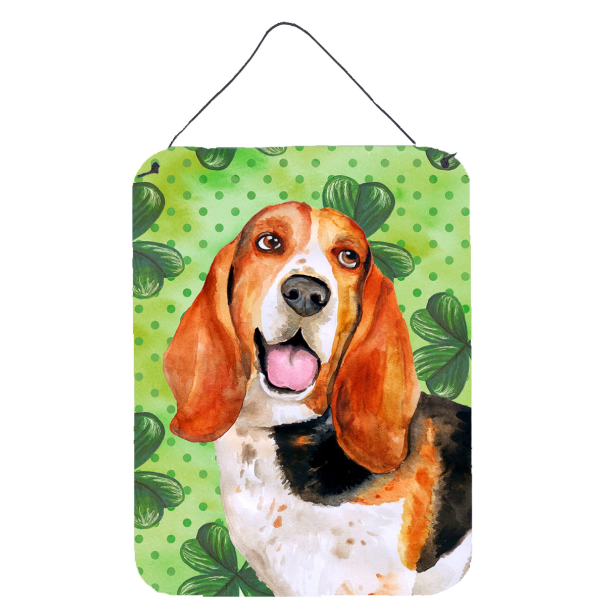 'Caroline'S Treasures Basset Hound St Patrick'S Metal Print, 16'''' X 12'''', Multicolor''